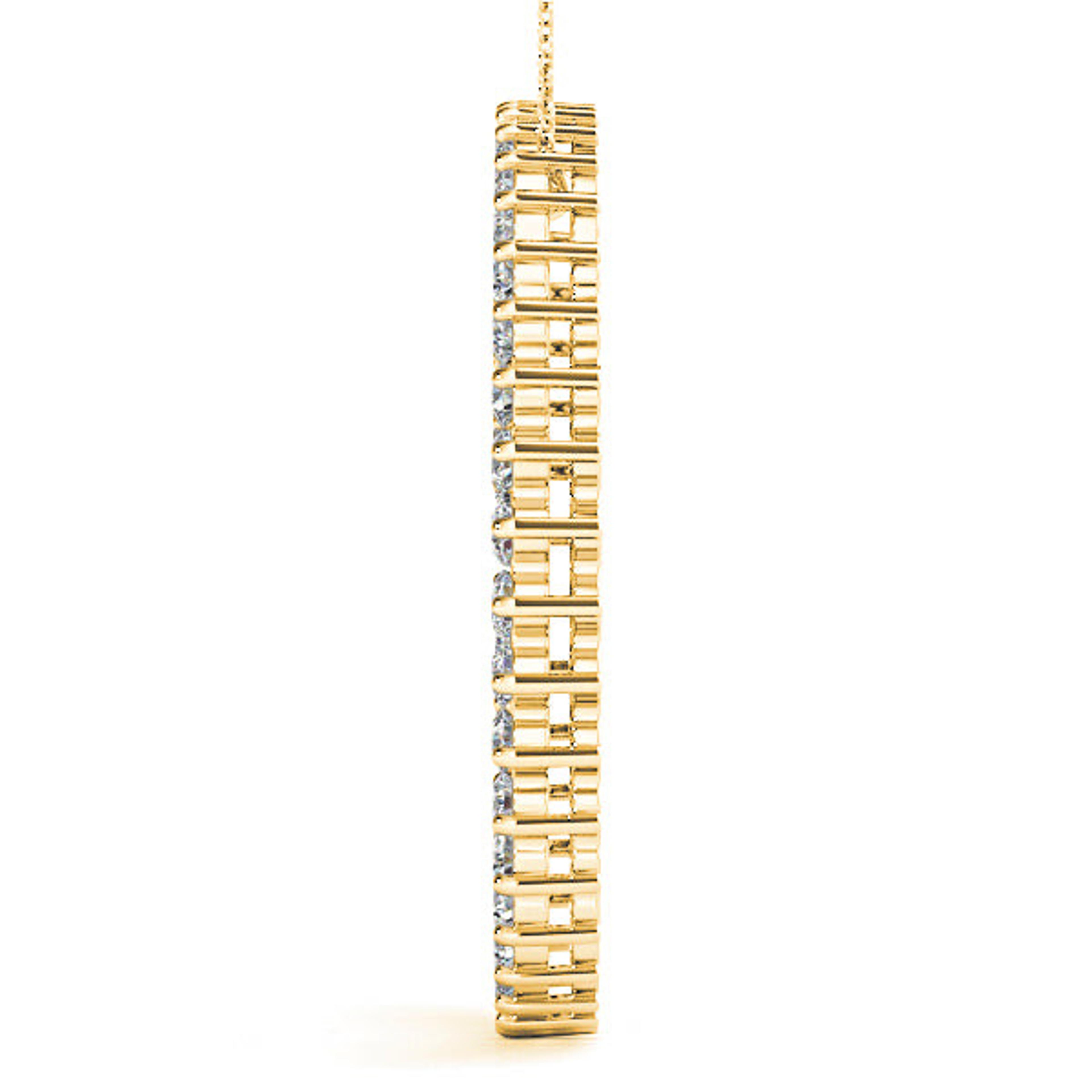 2.17 ctw Diamond Double Circle Necklace Pendant-VIRABYANI
