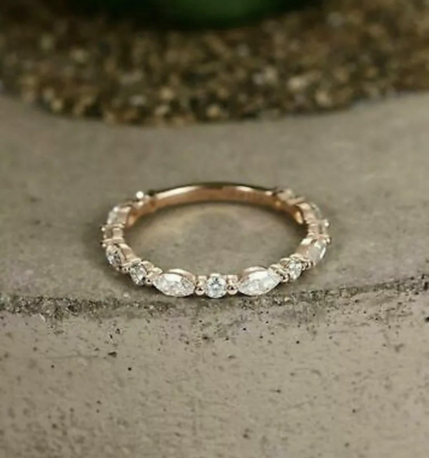 Custom Made 1.00 ctw. Marquise and Round Diamond Band-VIRABYANI
