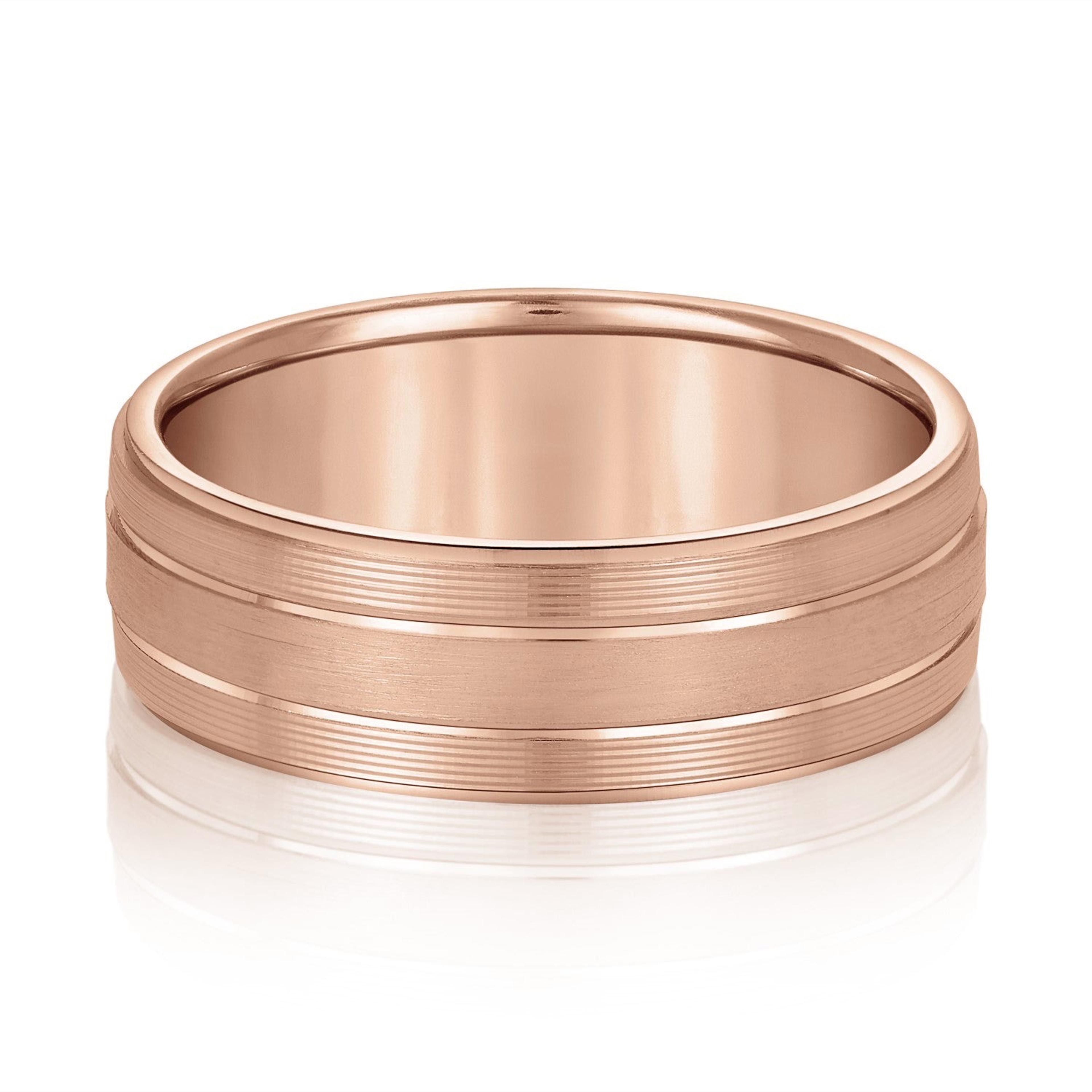 Men's Classic Ridged Edge Wedding Band