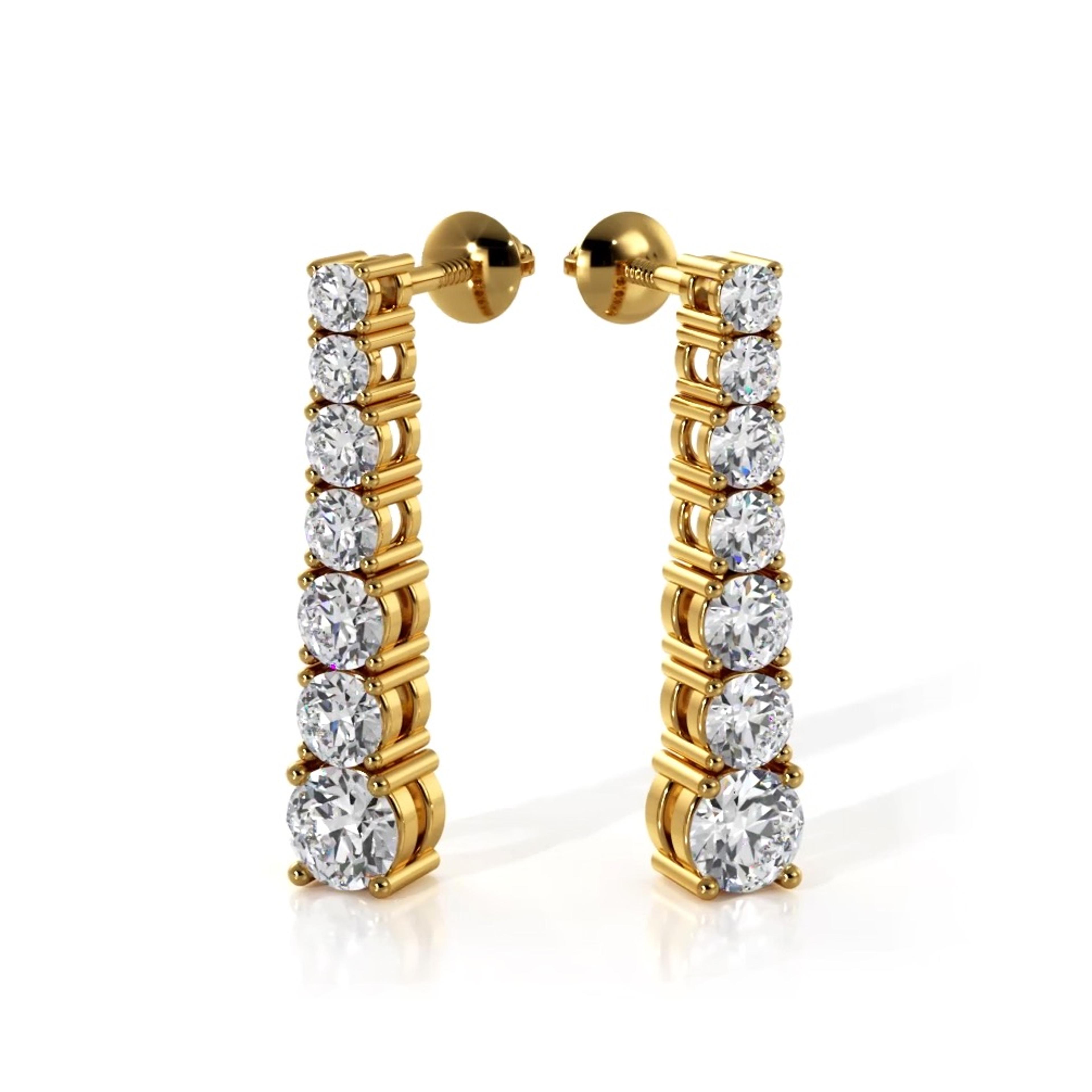 1.0 ctw. Round Diamond Cascade Drop Earrings