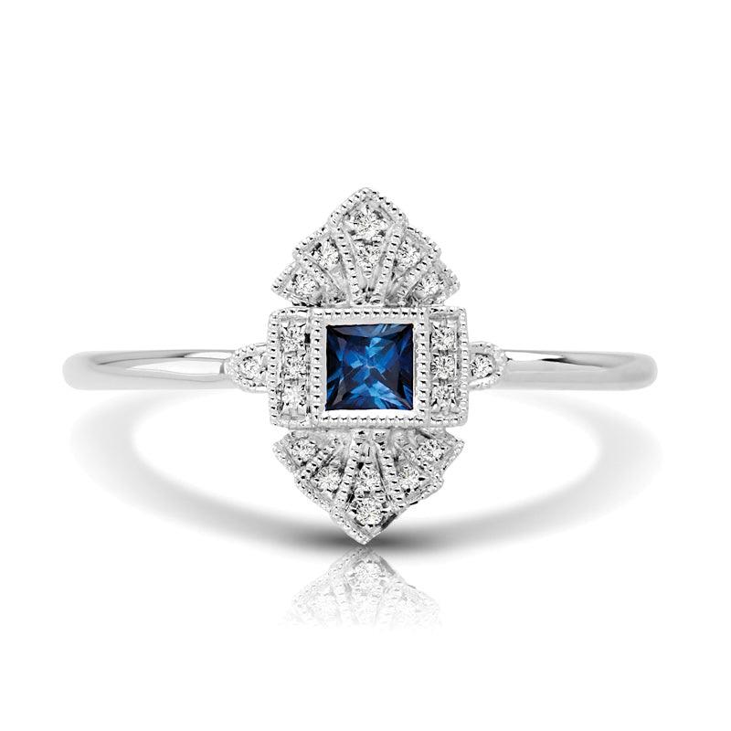 Vintage Inspired 0.15 ct. Natural Blue Sapphire Ring