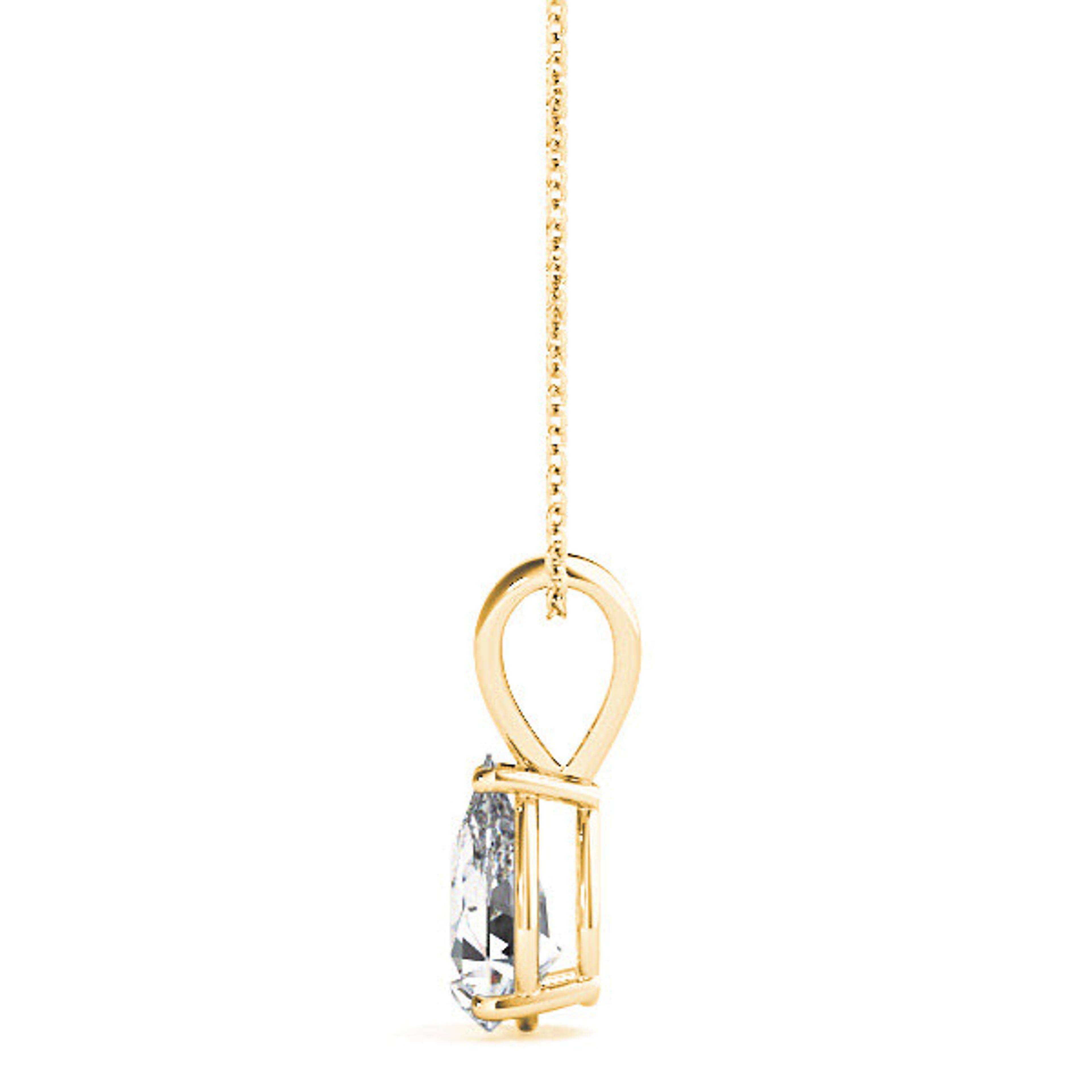 Pear Shape Diamond Solitaire Necklace Pendant-VIRABYANI