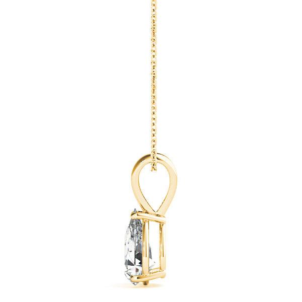 Pear Shape Diamond Solitaire Necklace Pendant-VIRABYANI