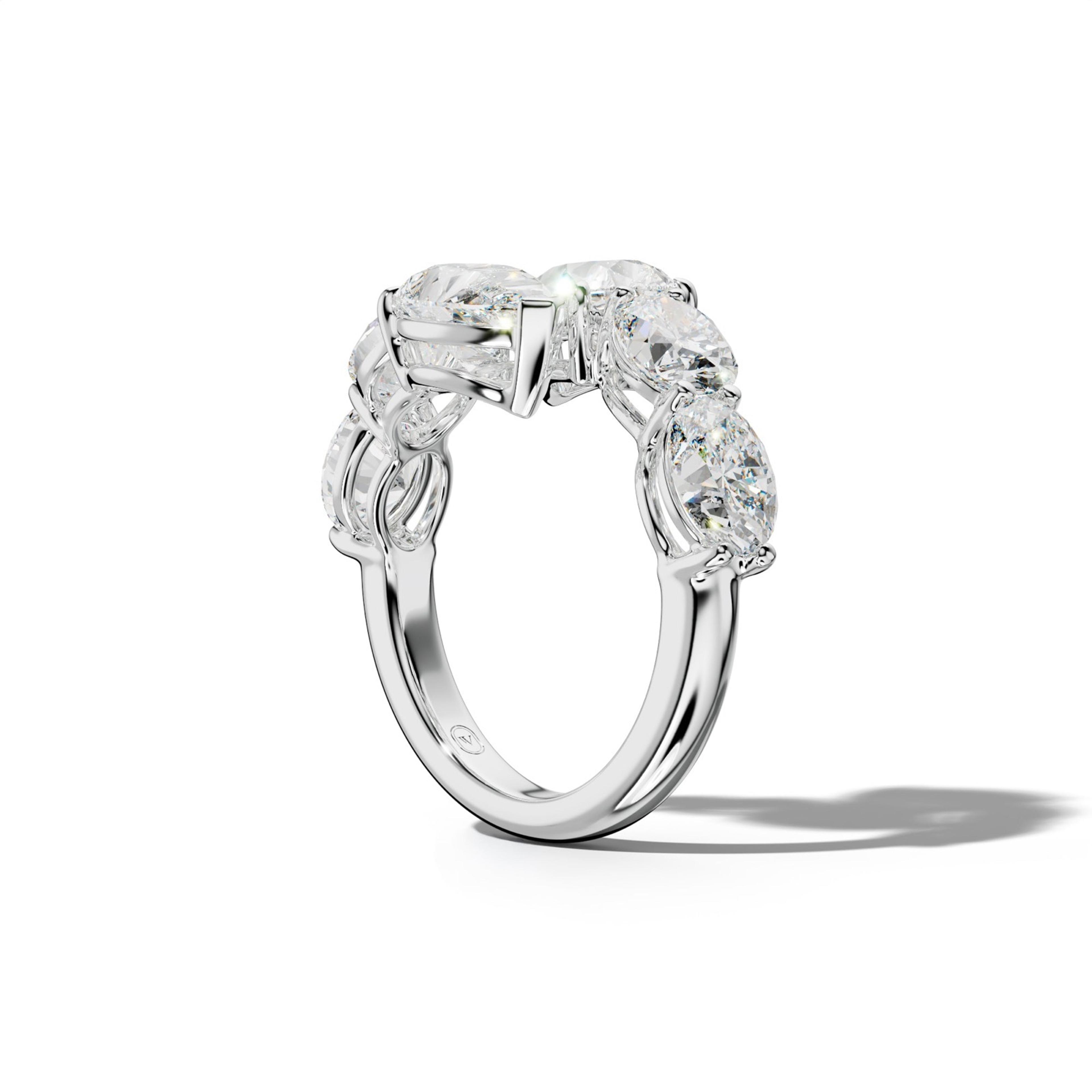 6.0 ct Oval and Pear Shape Diamond Open Wedding Band