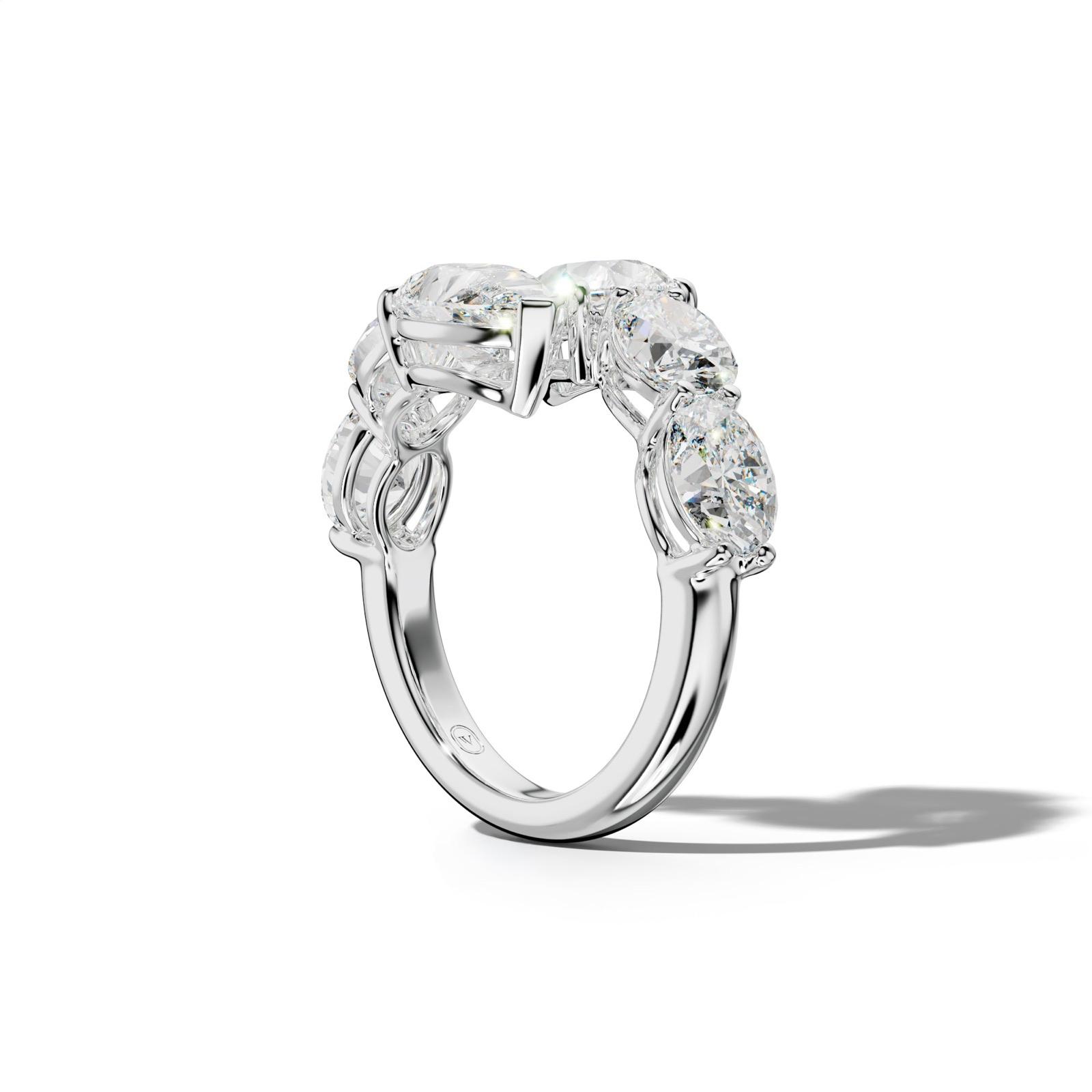 6.0 ct Oval and Pear Shape Diamond Open Wedding Band