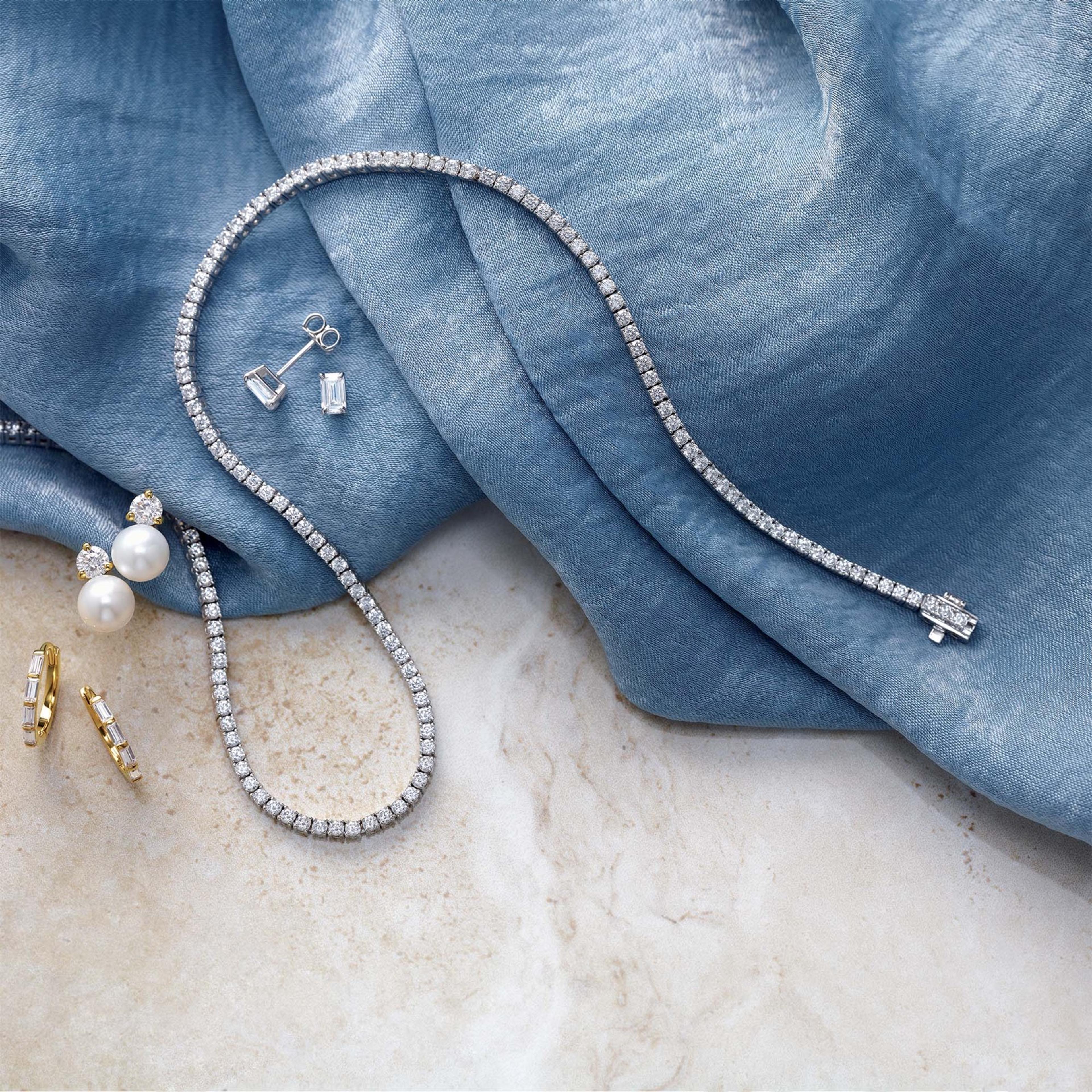 Four Prong Classic Diamond Tennis Necklace