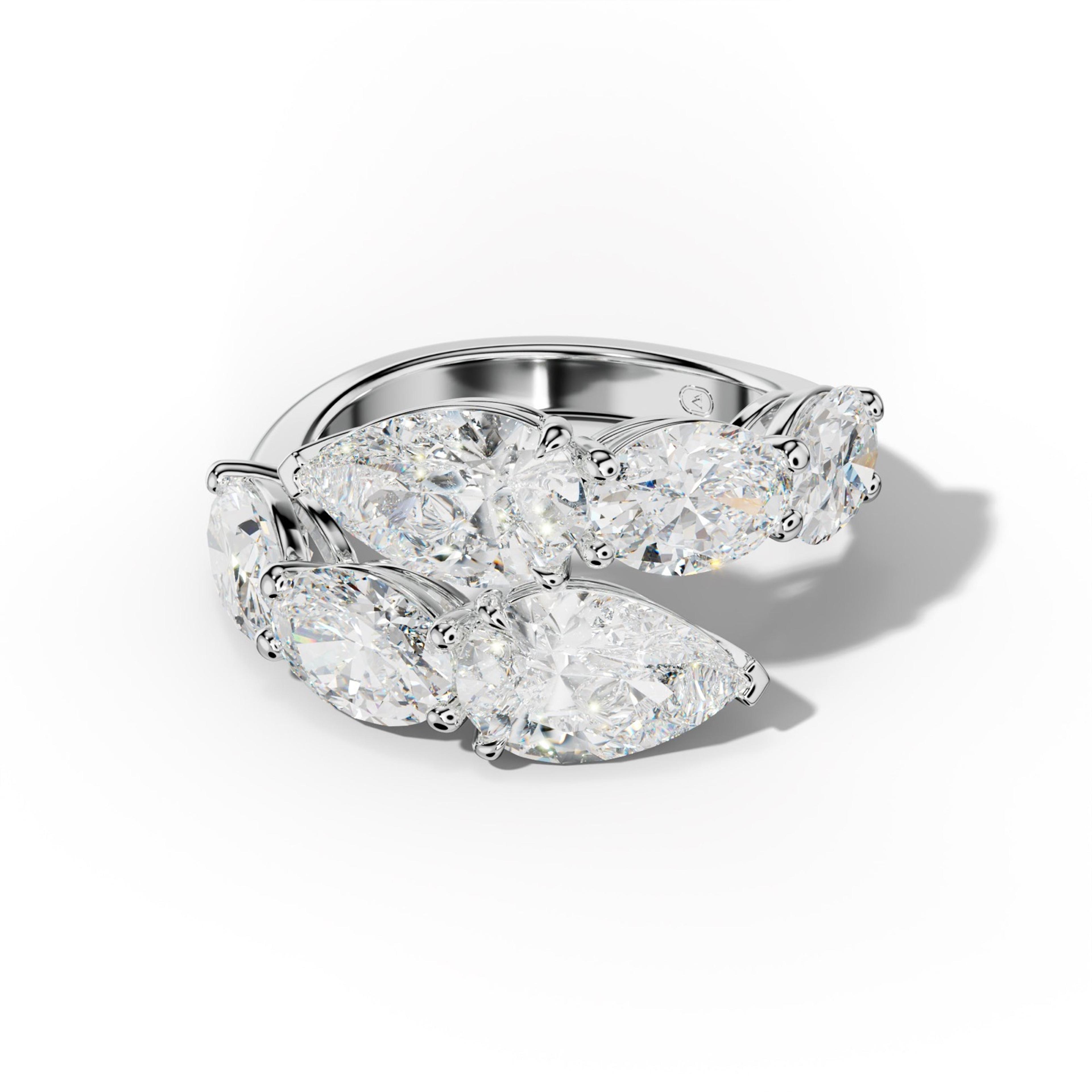 8.0 ct Oval and Pear Shape Diamond Open Wedding Band
