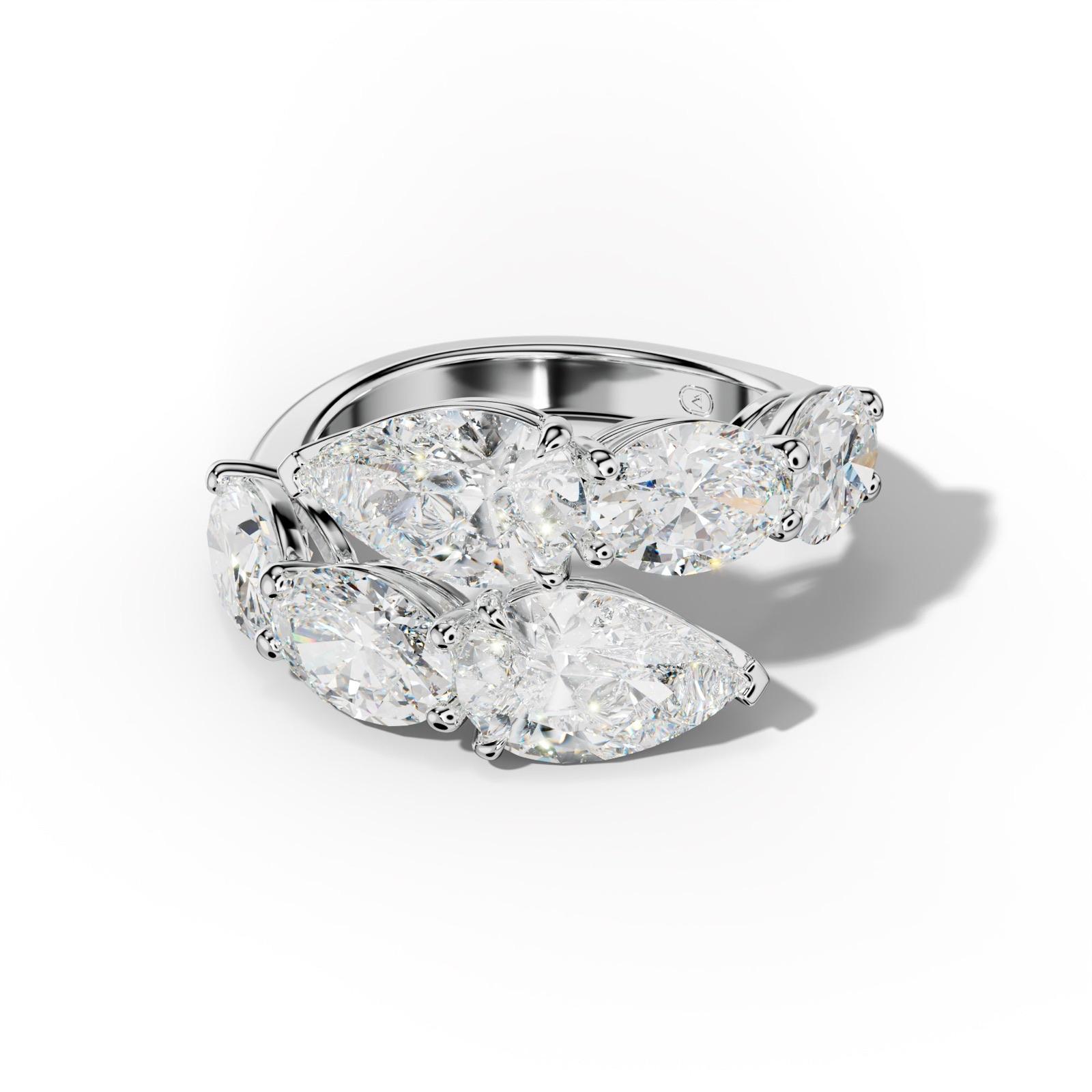 8.0 ct Oval and Pear Shape Diamond Open Wedding Band