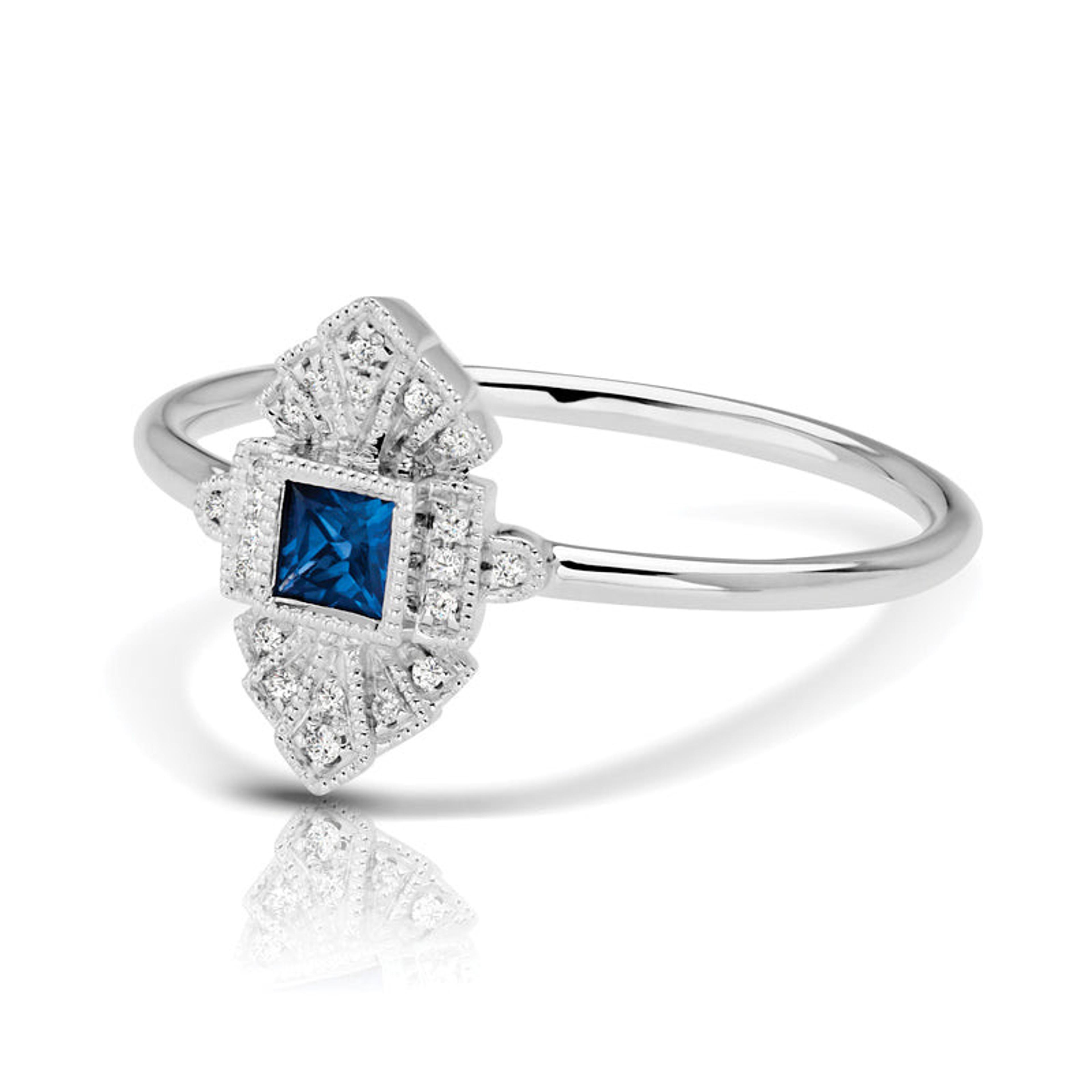 Vintage Inspired 0.15 ct. Natural Blue Sapphire Ring