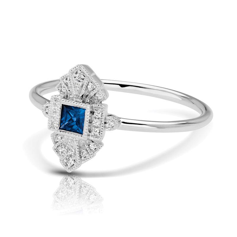 Vintage Inspired 0.15 ct. Natural Blue Sapphire Ring