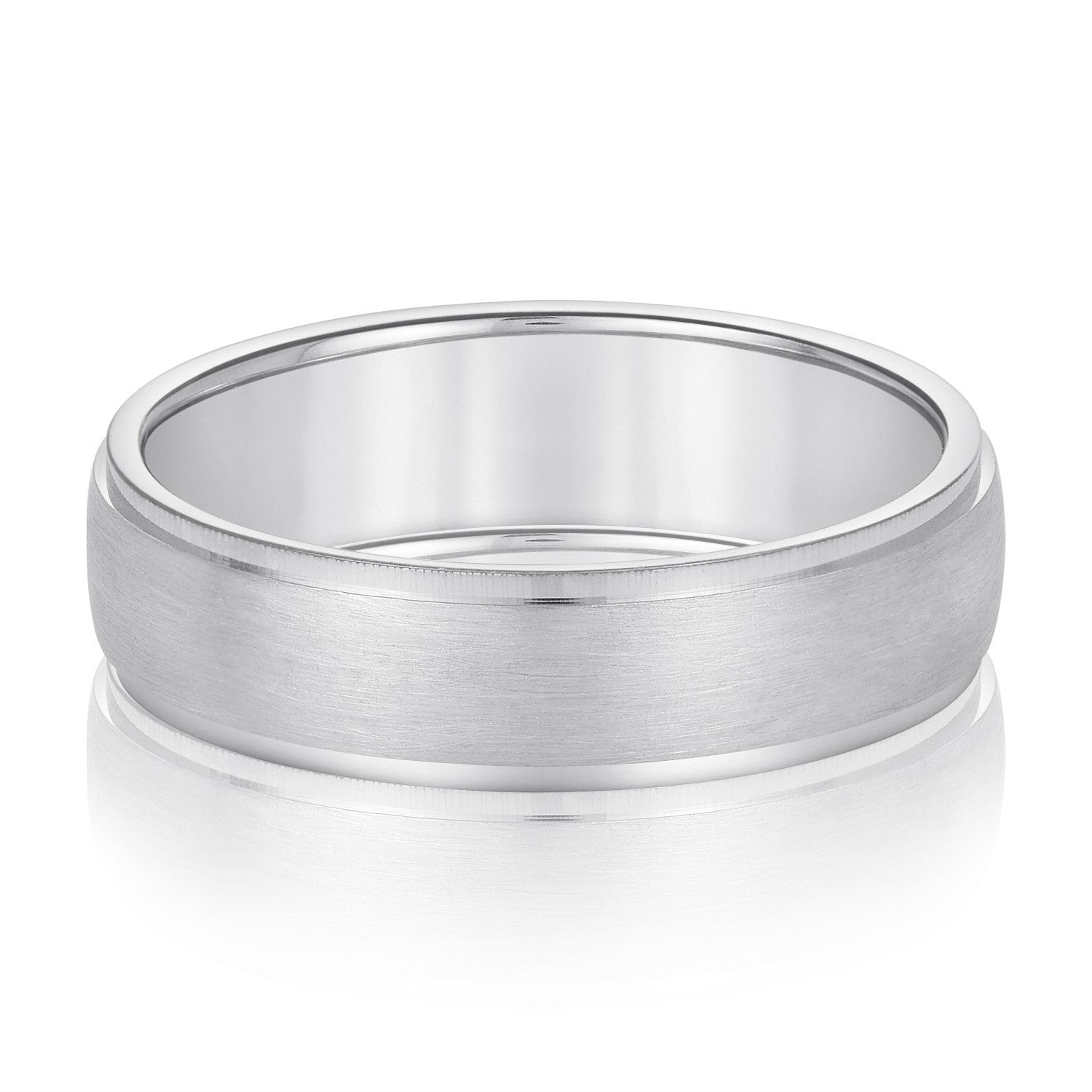 Men's Slight Dome Brushed Center Band