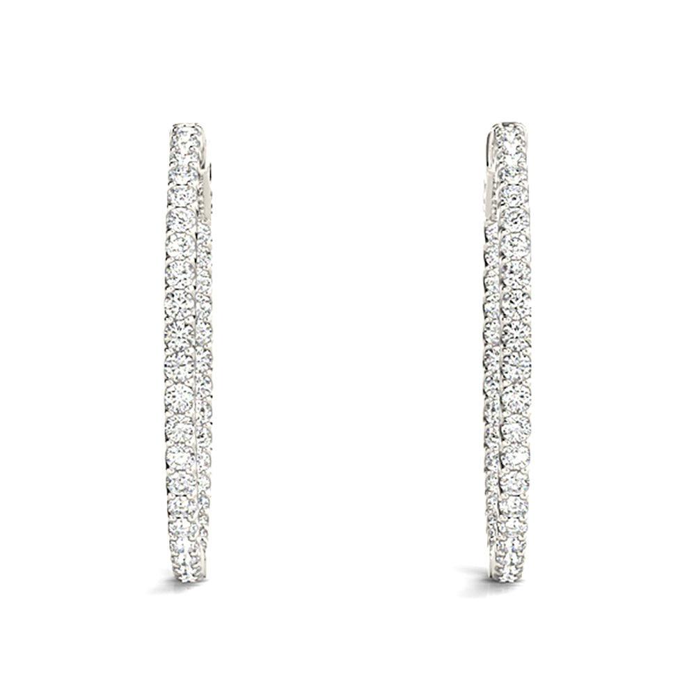 Inside-Out 1.50 ctw Diamond Hoop Earrings "U" Prong Set