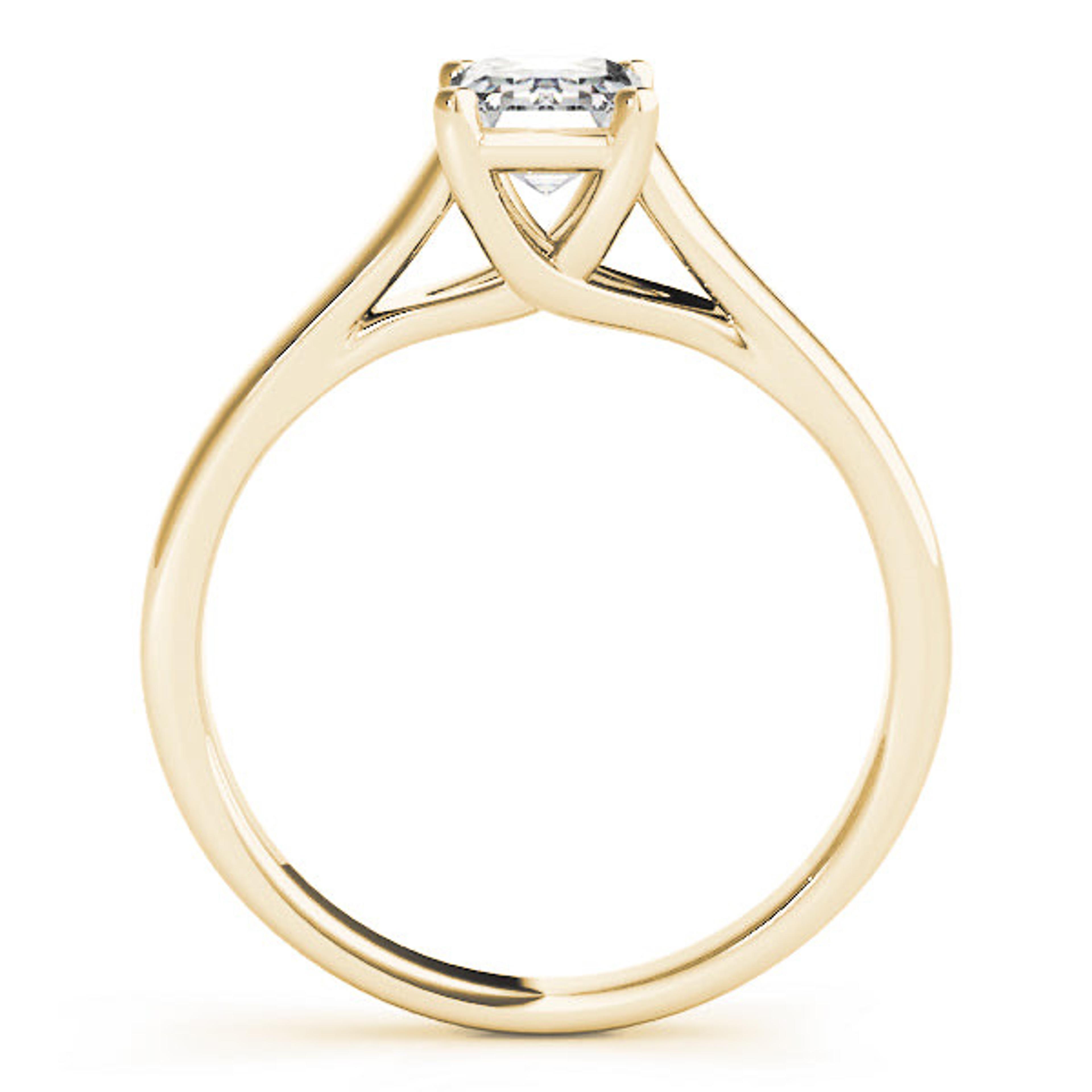 Evelyn Emerald Diamond Solitaire Engagement Ring