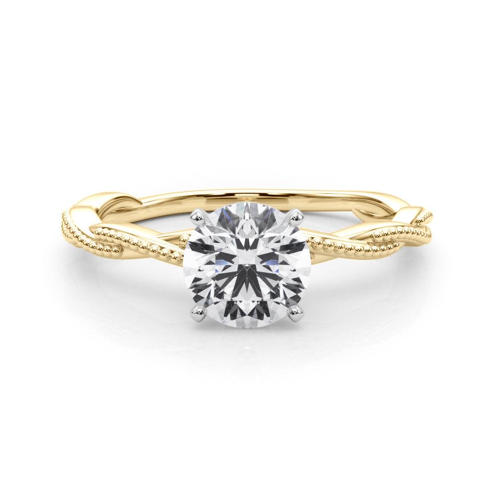 Anastasia Twisted Vine Round Lab Grown Diamond Solitaire Engagement Ring IGI Certified