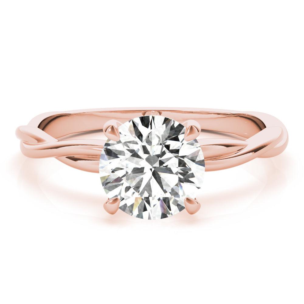 Twisted Vine Round Diamond Solitaire Engagement Ring