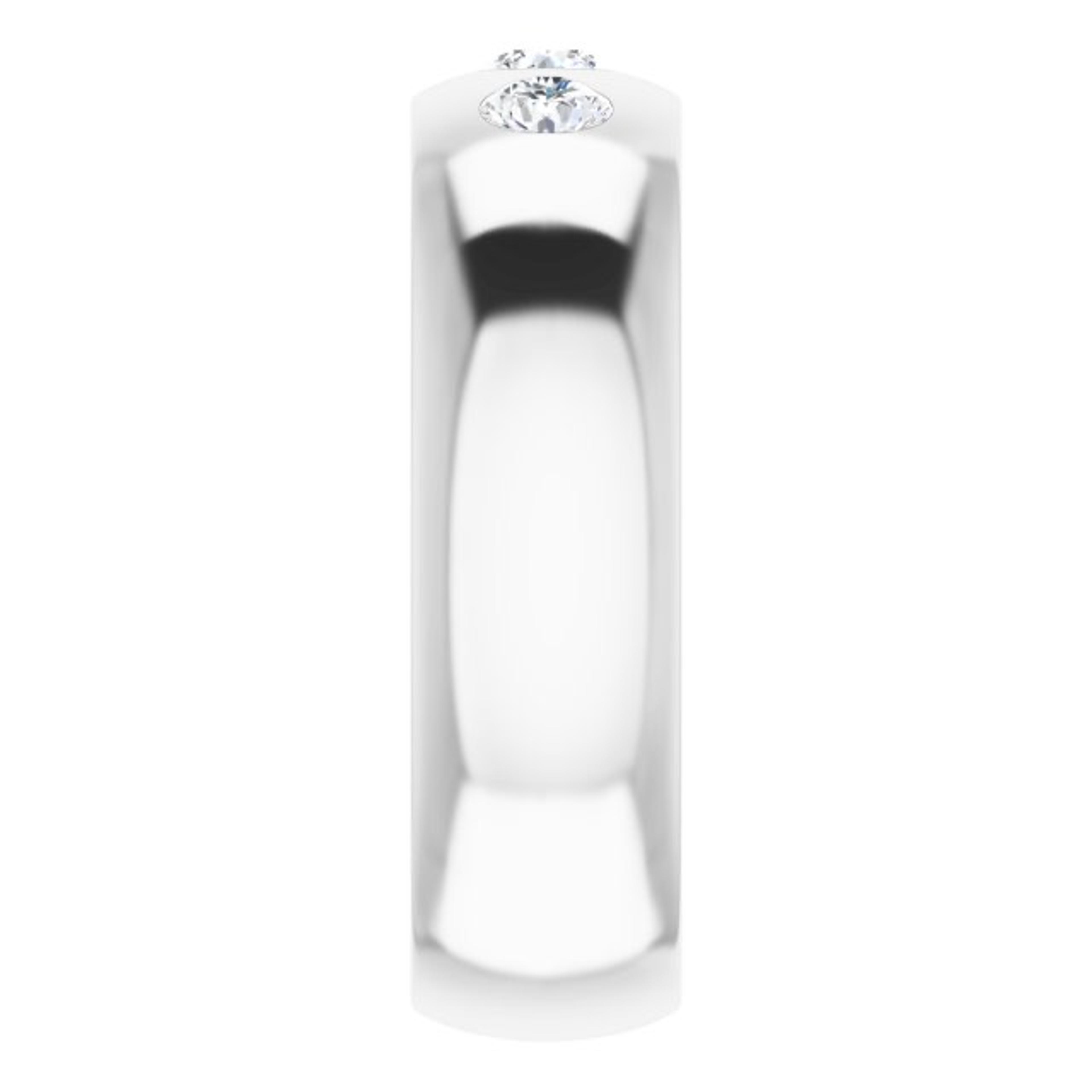 Three Stone Bezel Set Diamond Men's Ring