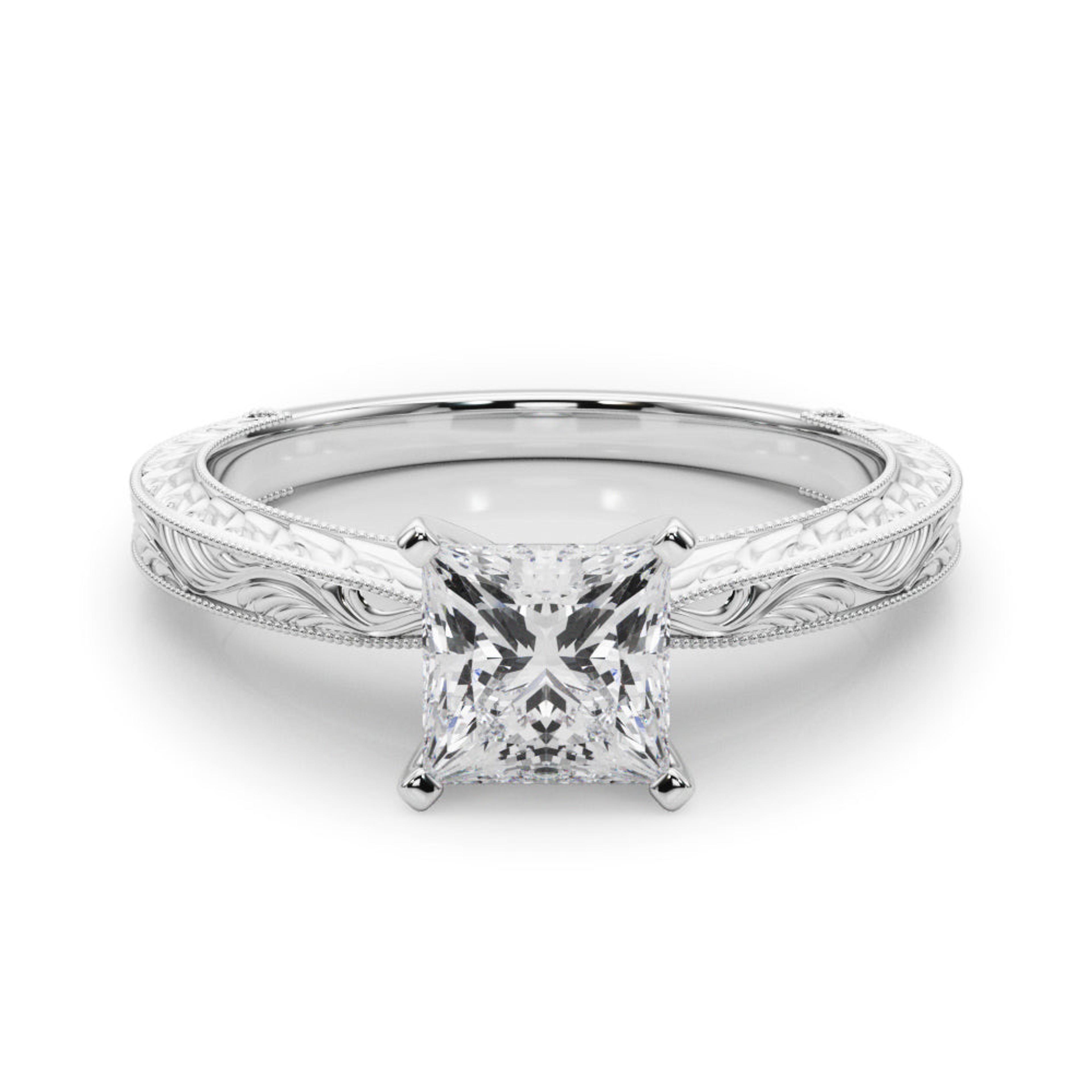 Victoria Princess Diamond Solitaire Engagement Ring
