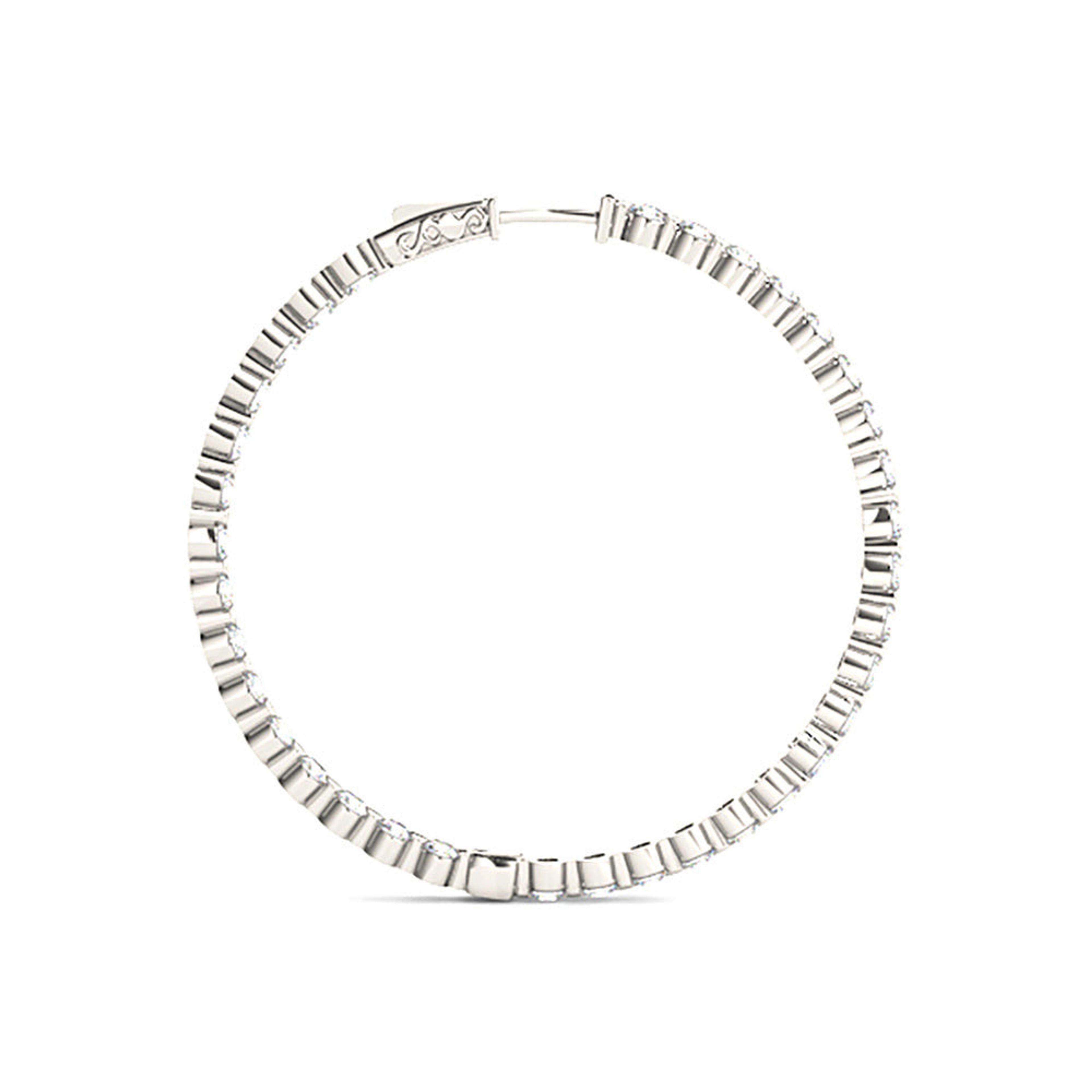 6.0 ct. Floating Diamond Hoop Earrings Inside-Out Style