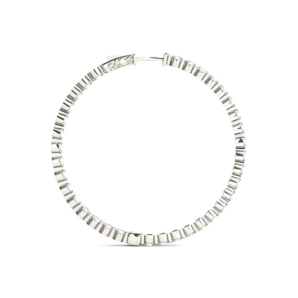 6.0 ct. Floating Diamond Hoop Earrings Inside-Out Style