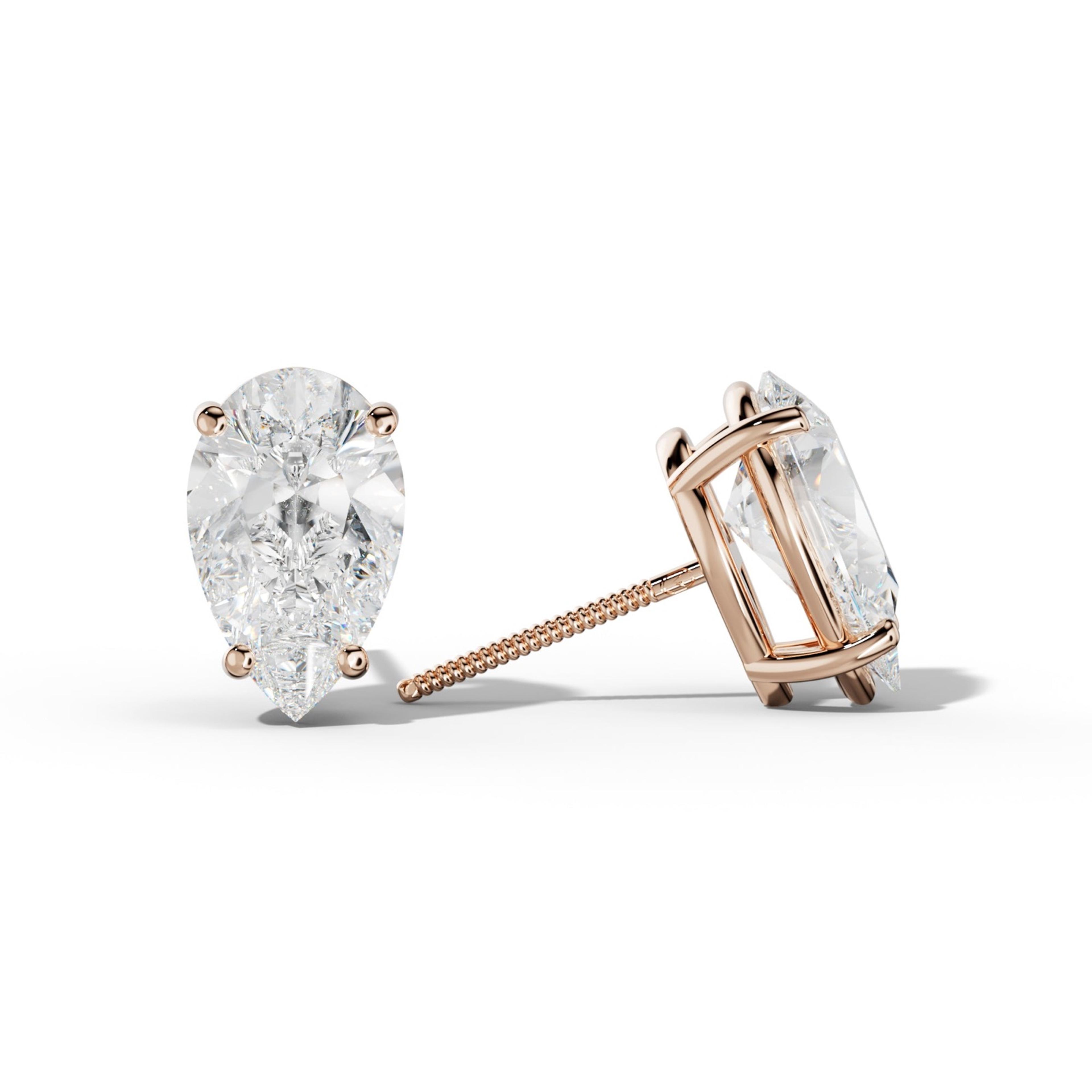 Classic Pear Shape Diamond Stud Earrings