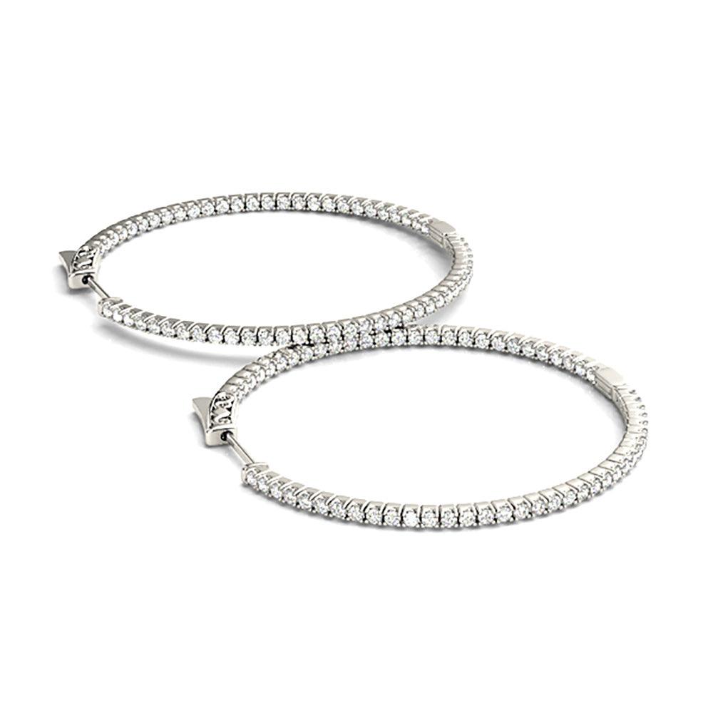 Inside-Out 1.25 ctw Diamond Hoop Earrings "U" Prong Set