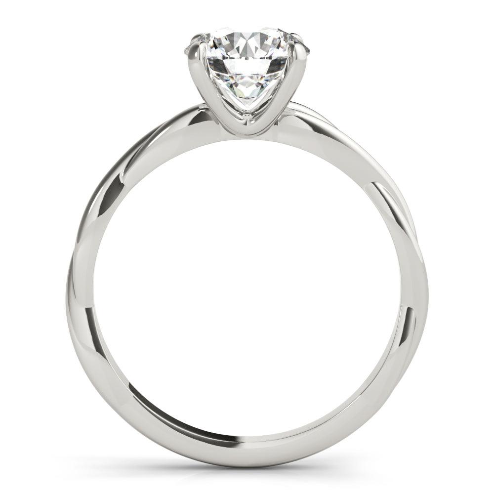 Twisted Vine Round Lab Grown Diamond Solitaire Engagement Ring IGI Certified