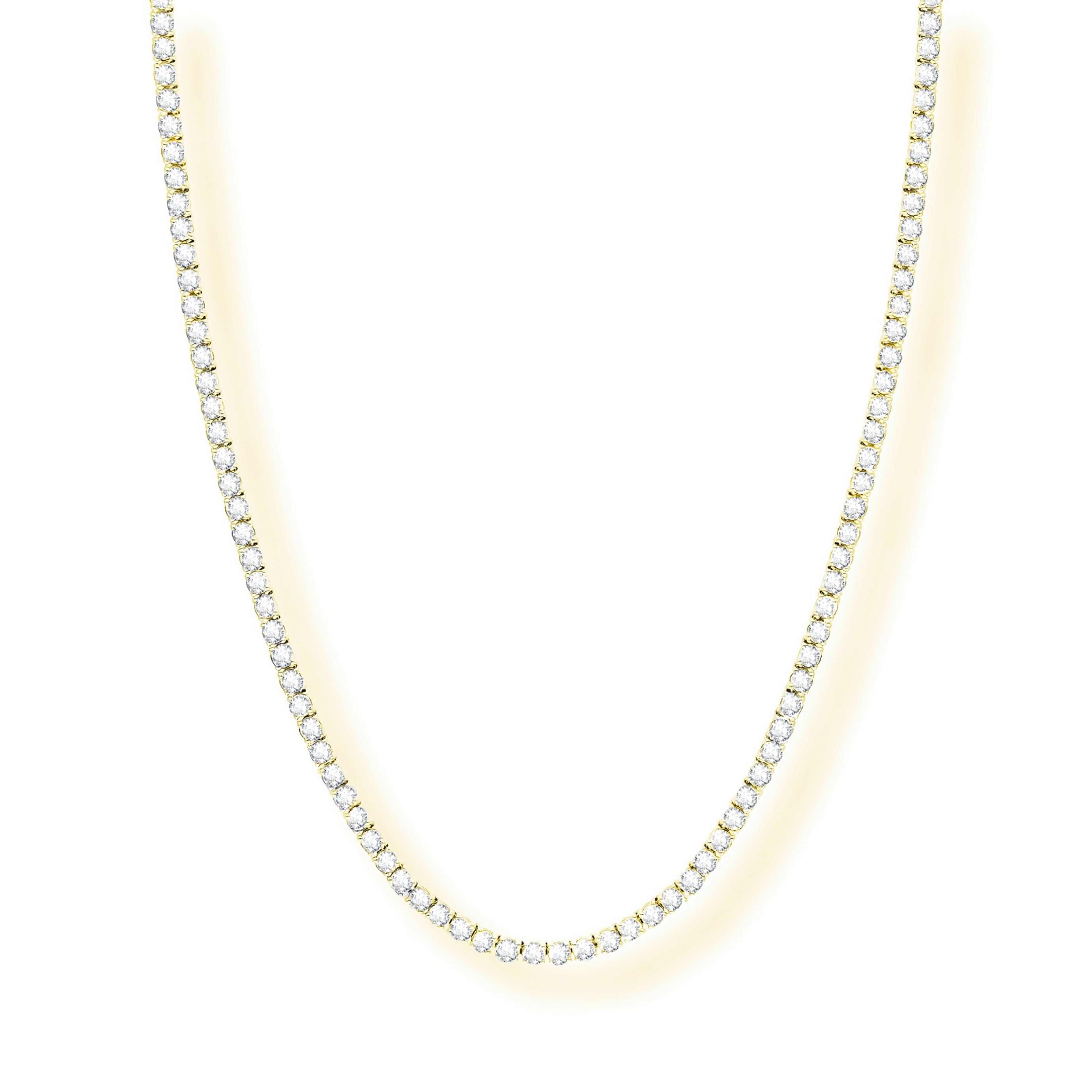 Four Prong Classic Diamond Tennis Necklace