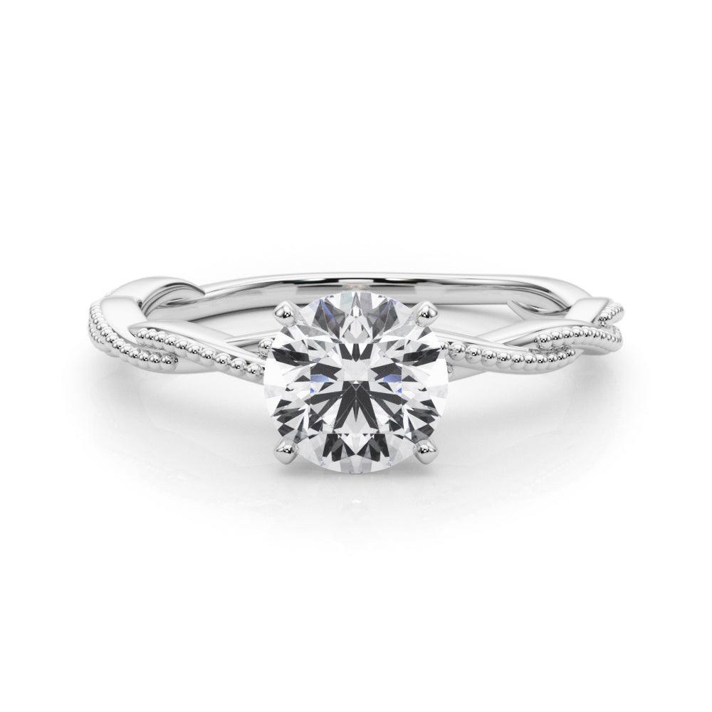 Anastasia Twisted Vine Round Diamond Solitaire Engagement Ring