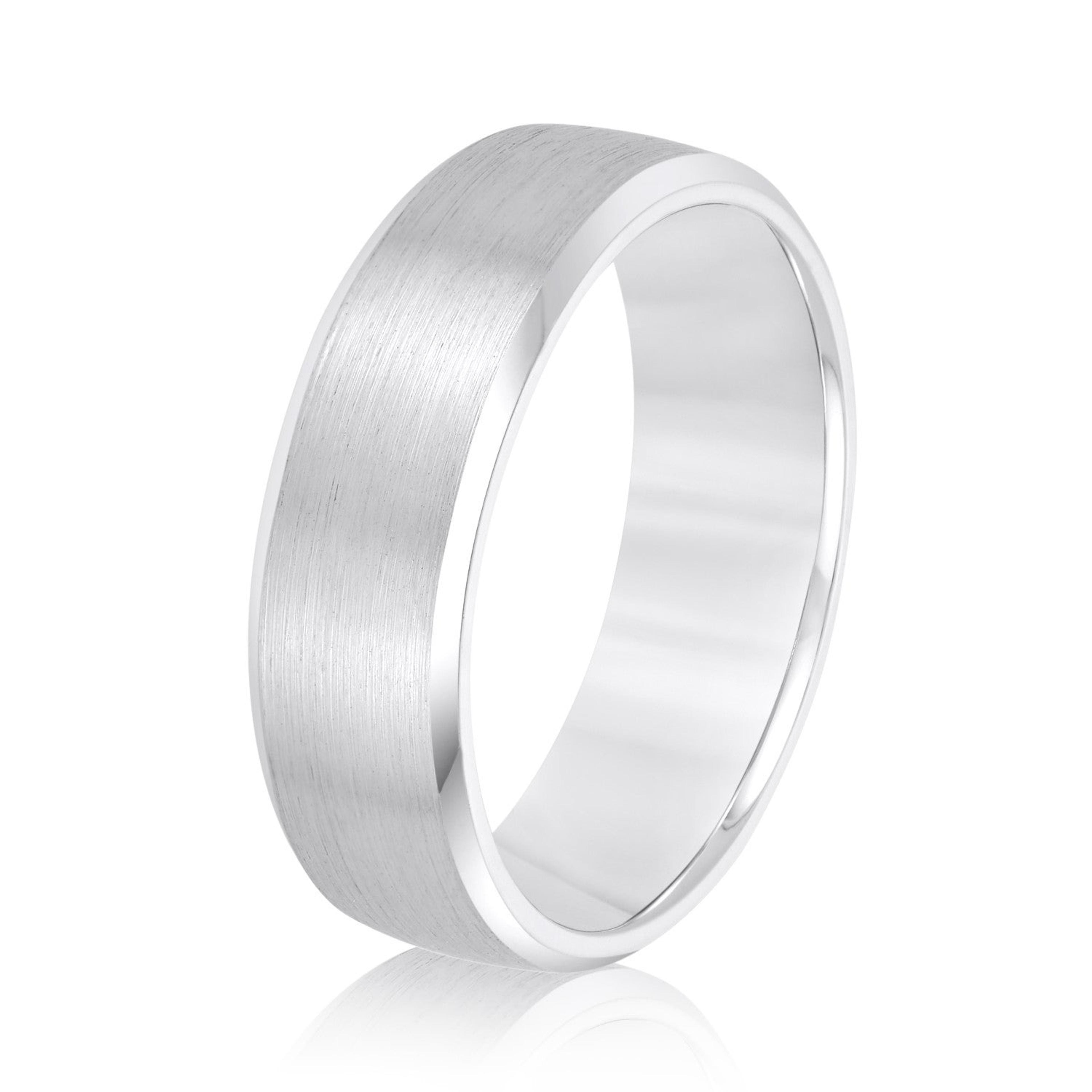 Men's Beveled Edge Matte Wedding Band