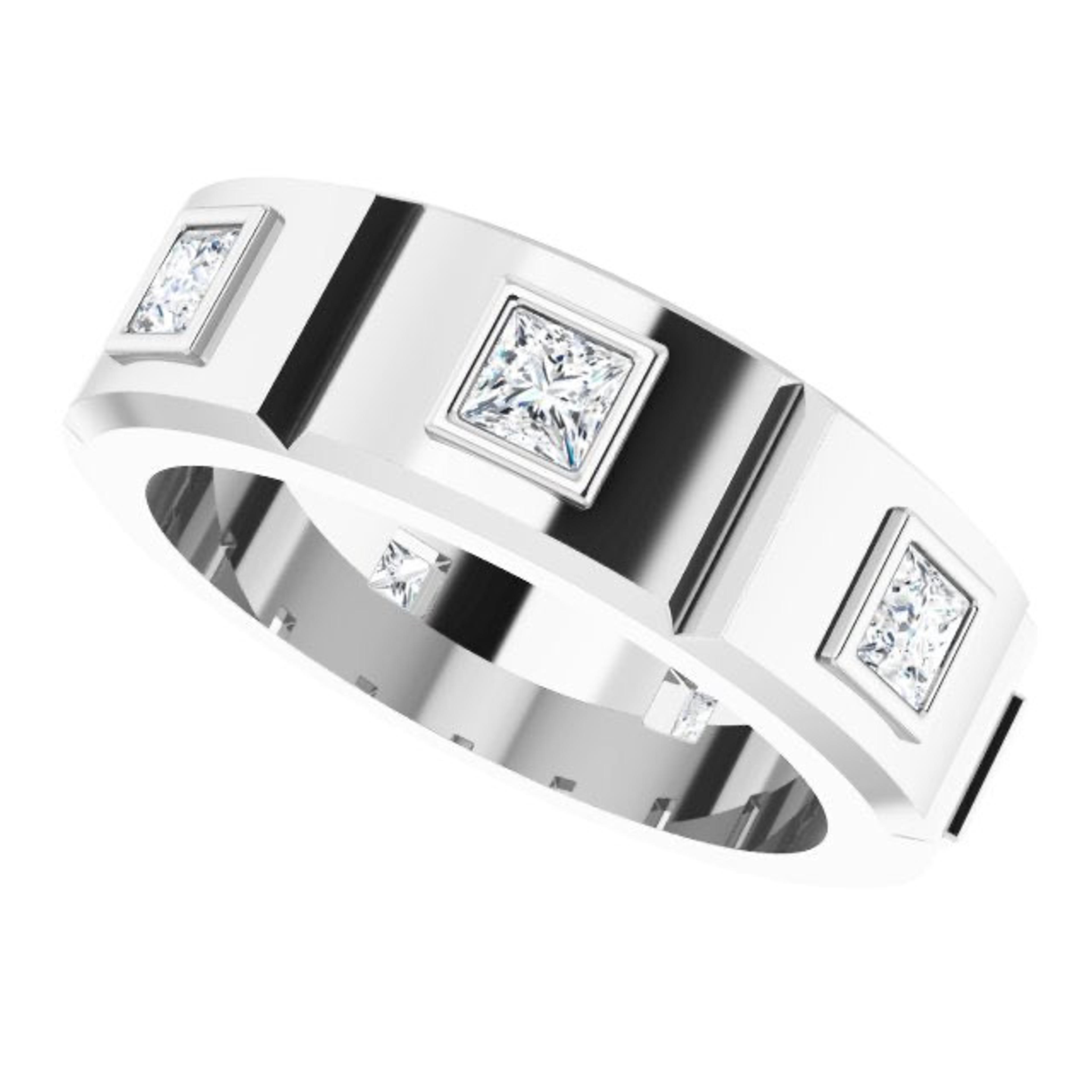 1.25 ctw Princess Cut Diamond Eternity Band
