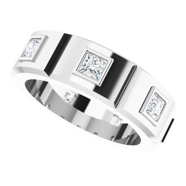 1.25 ctw Princess Cut Diamond Eternity Band
