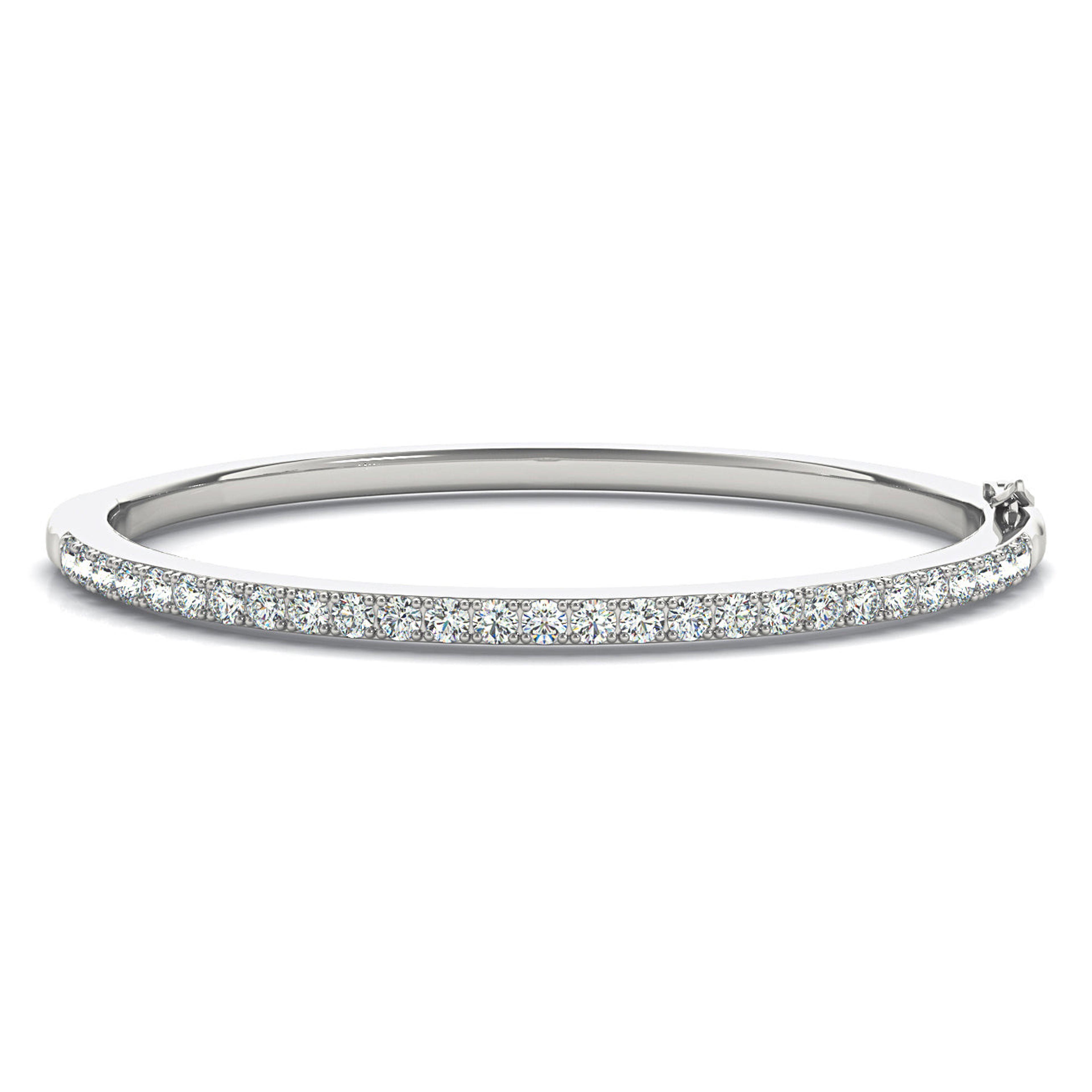 2.0 ctw Round Diamond Classic Bangle Bracelet Pave Set-VIRABYANI