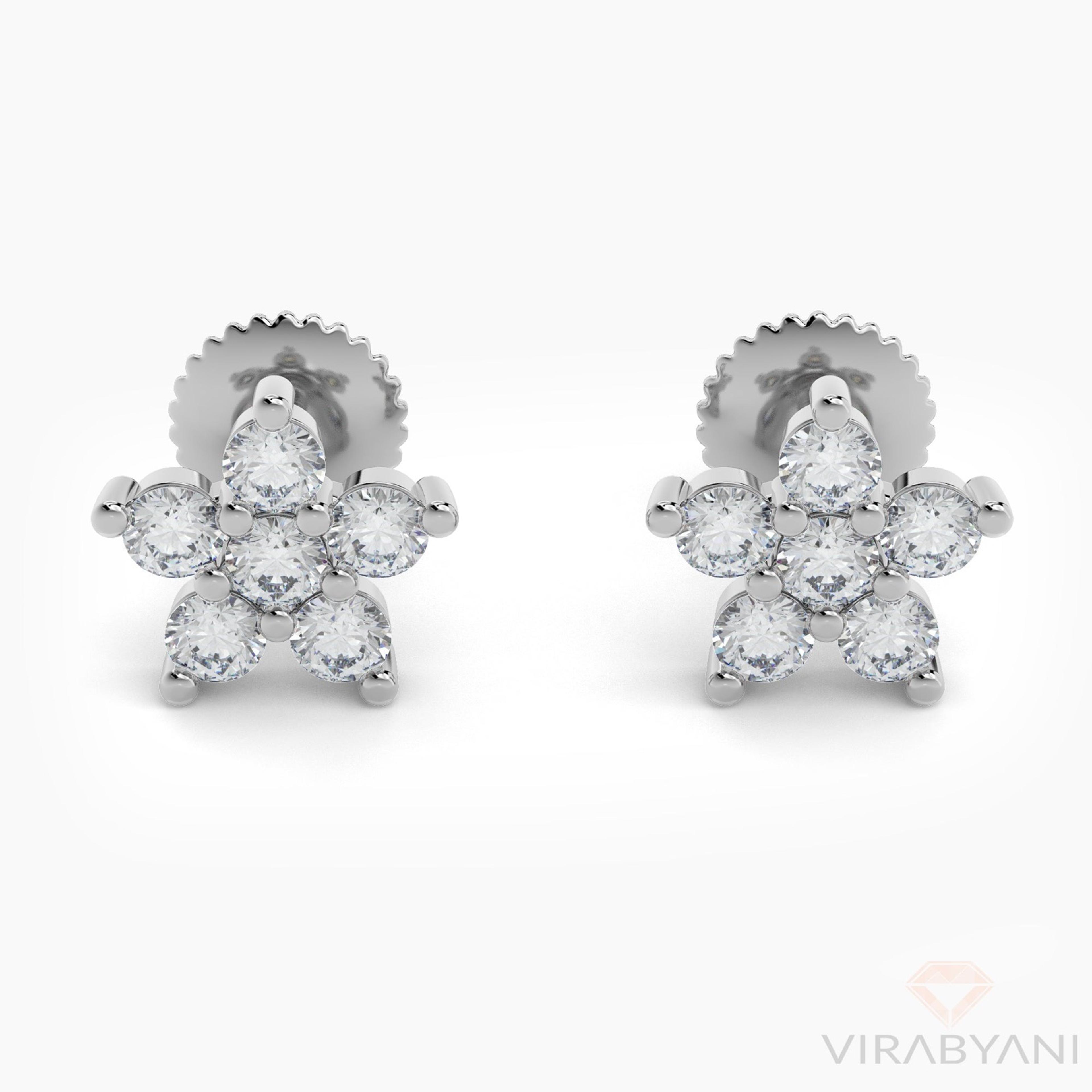 0.36 ct. Diamond Flower Stud Earrings