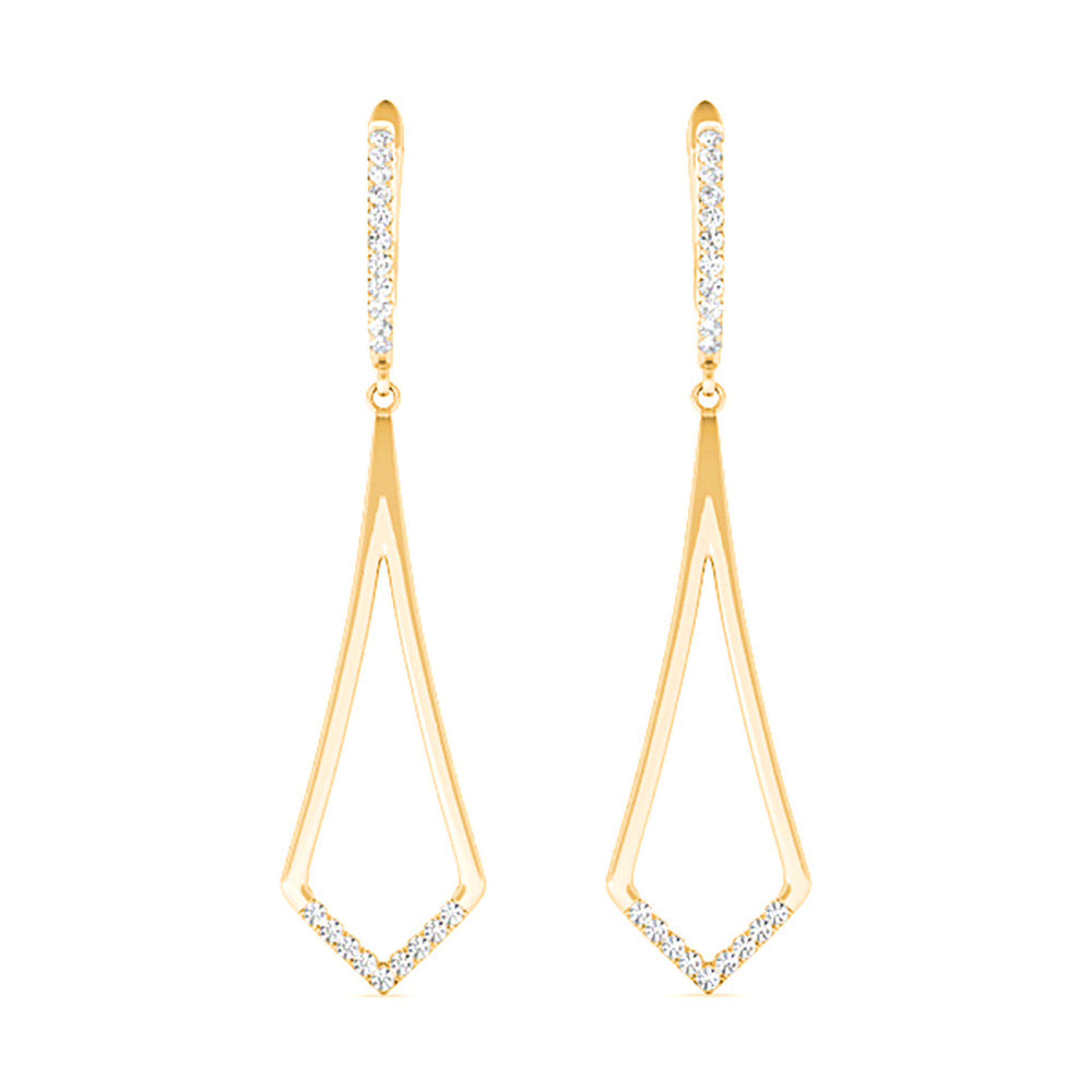 0.20 ctw Diamond Modern Drop Earrings-VIRABYANI