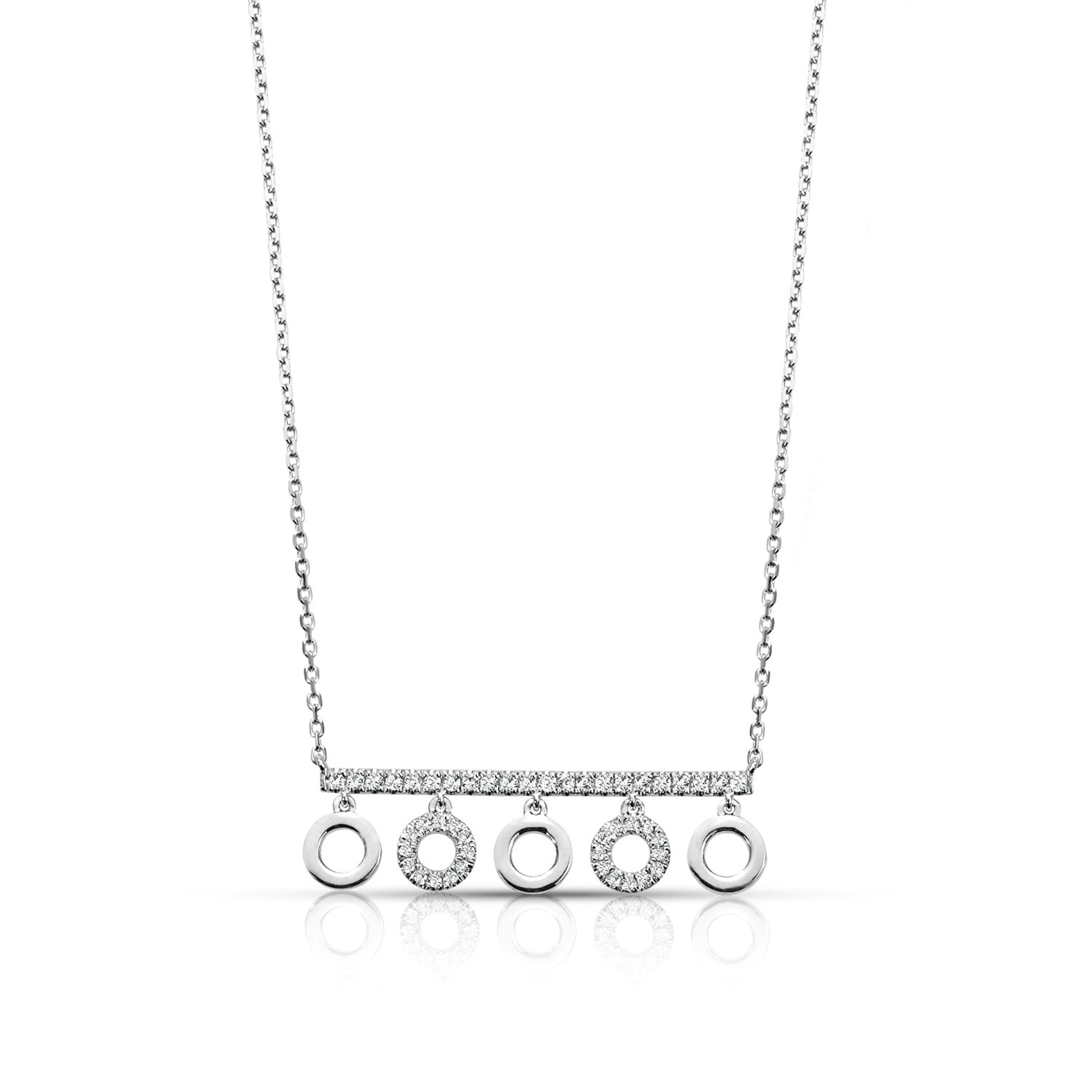 0.25 ctw Diamond Fashion Bar Necklace Pendant-VIRABYANI