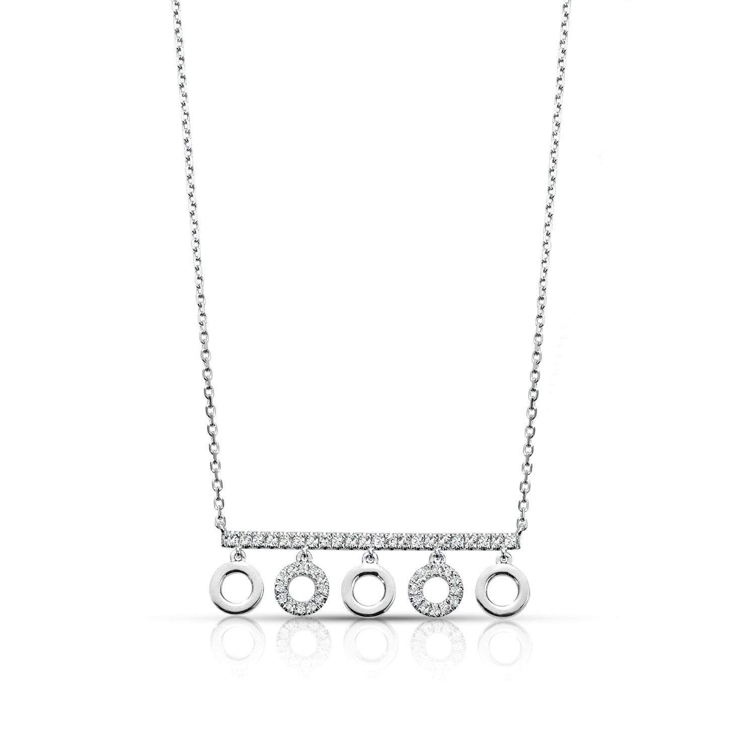 0.25 ctw Diamond Fashion Bar Necklace Pendant-VIRABYANI