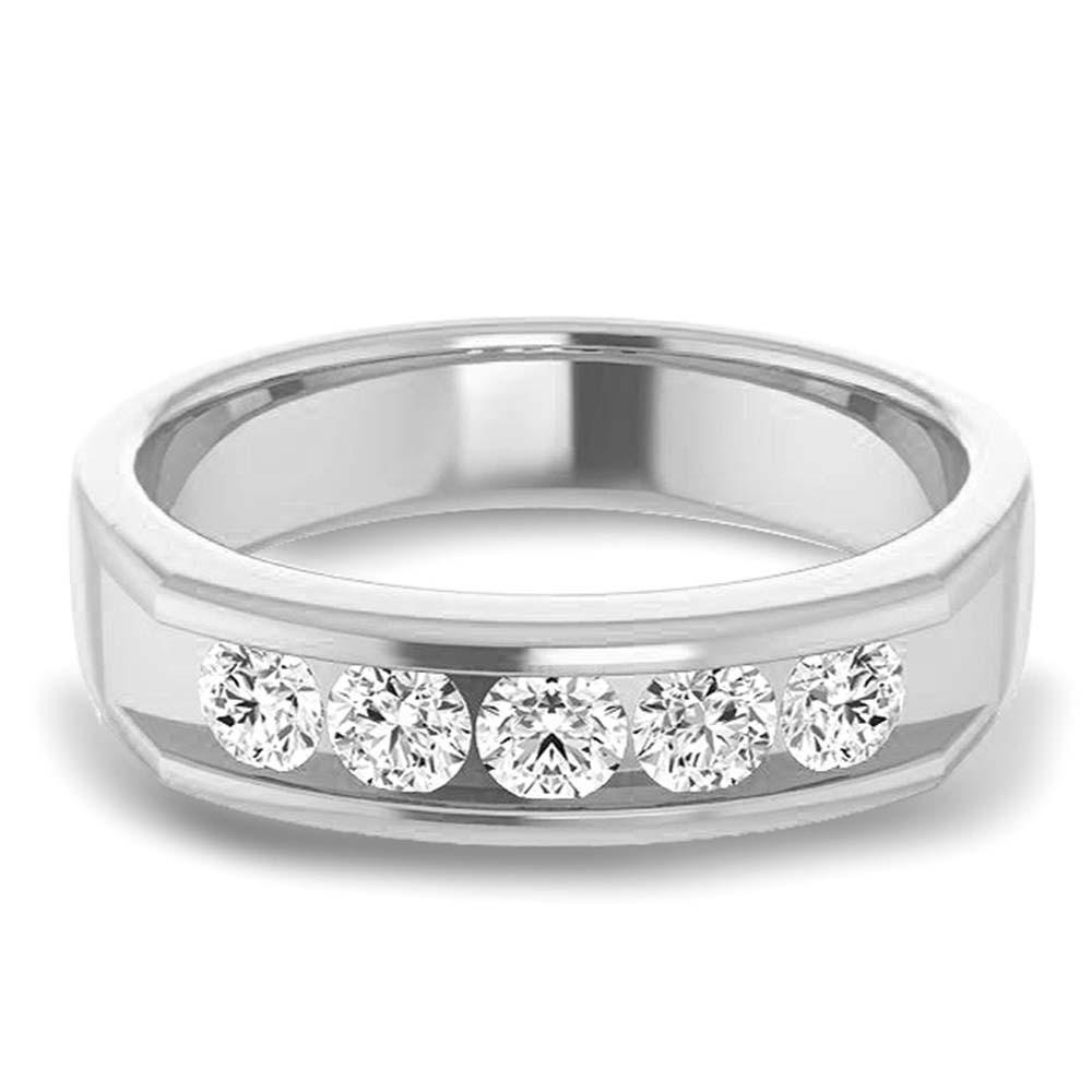 1.0 ctw Channel Set Round Diamond Men's Ring