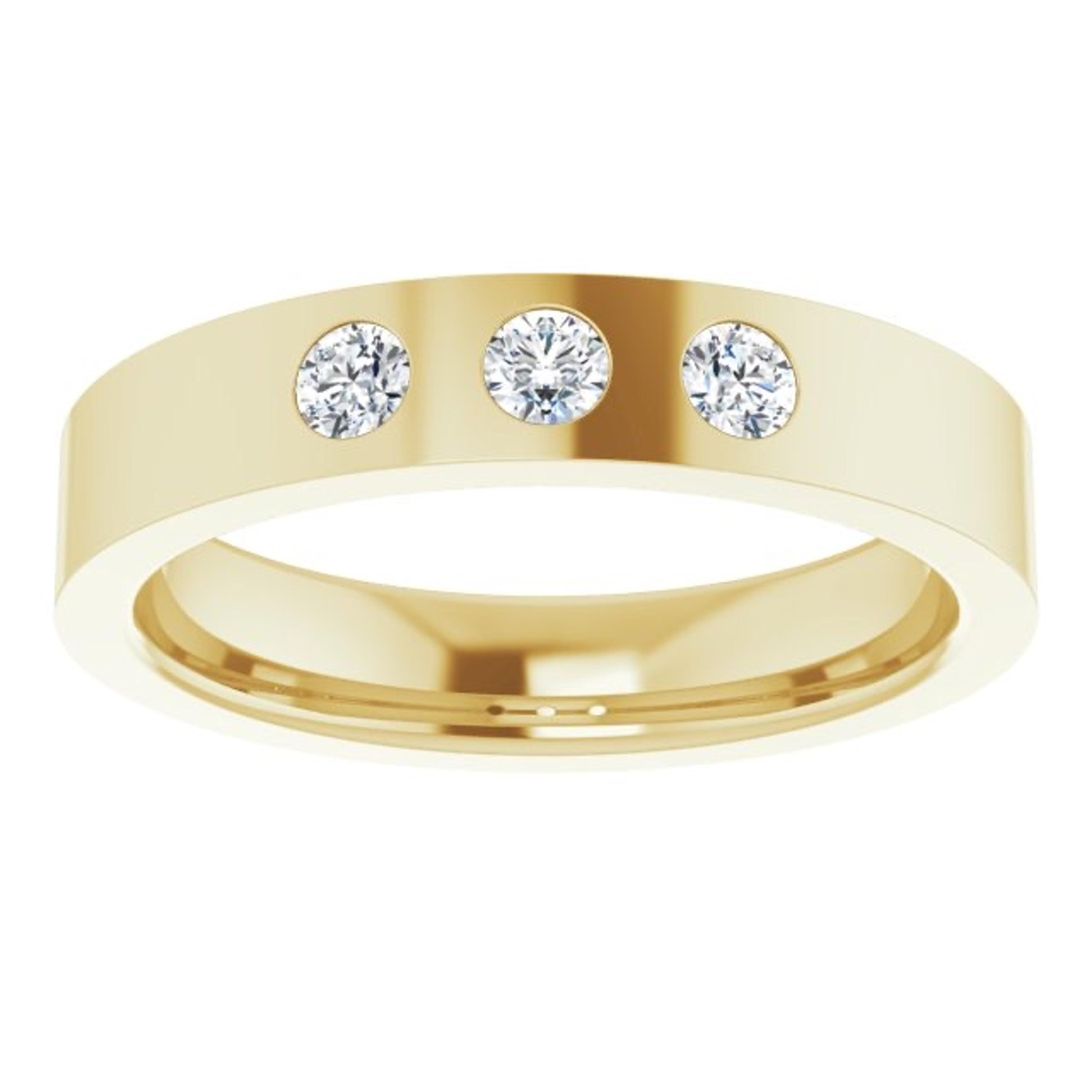0.20 ctw Bezel Set Round Diamond Men's Ring-VIRABYANI