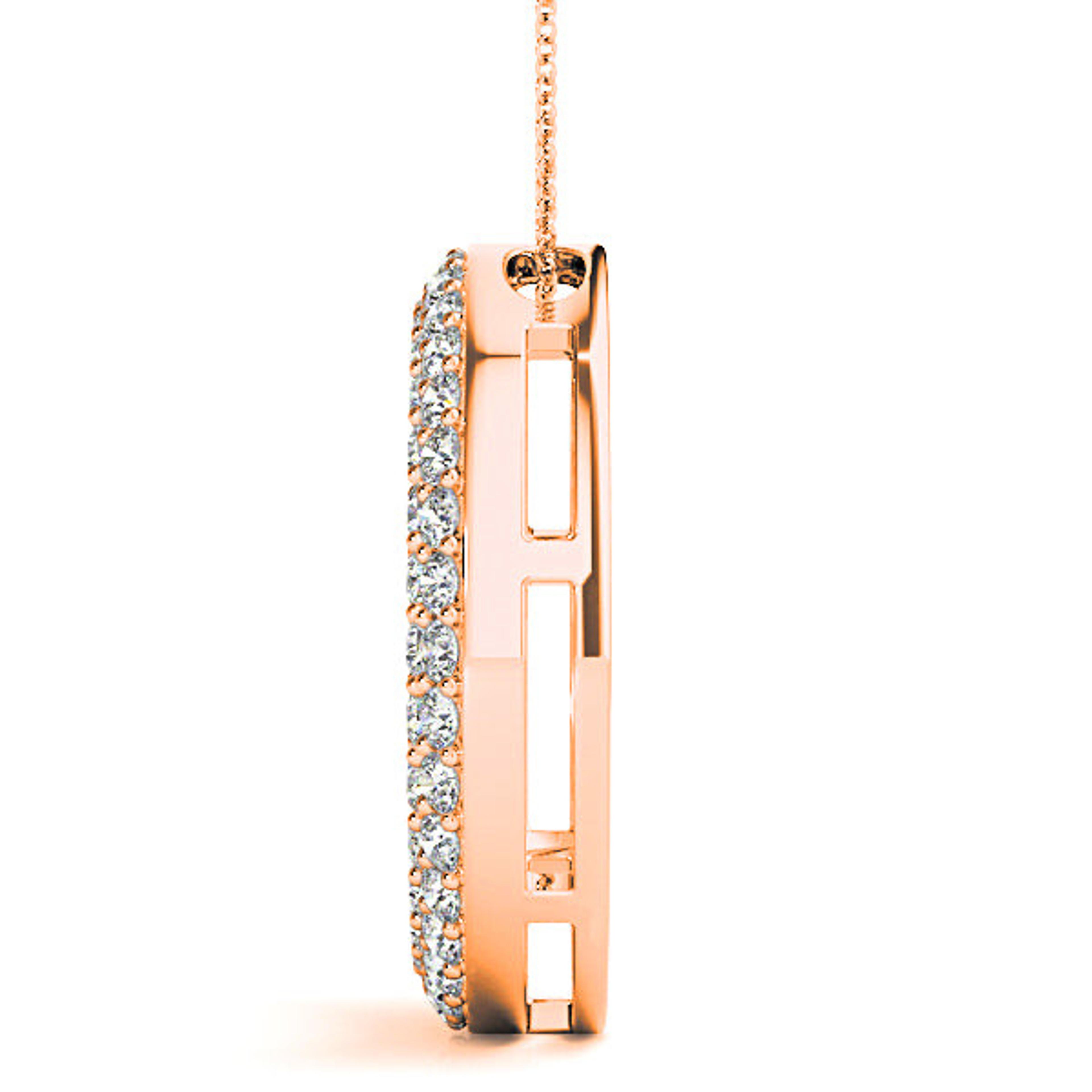1.00 ctw Diamond Double Row Pave Circle Necklace Pendant-VIRABYANI