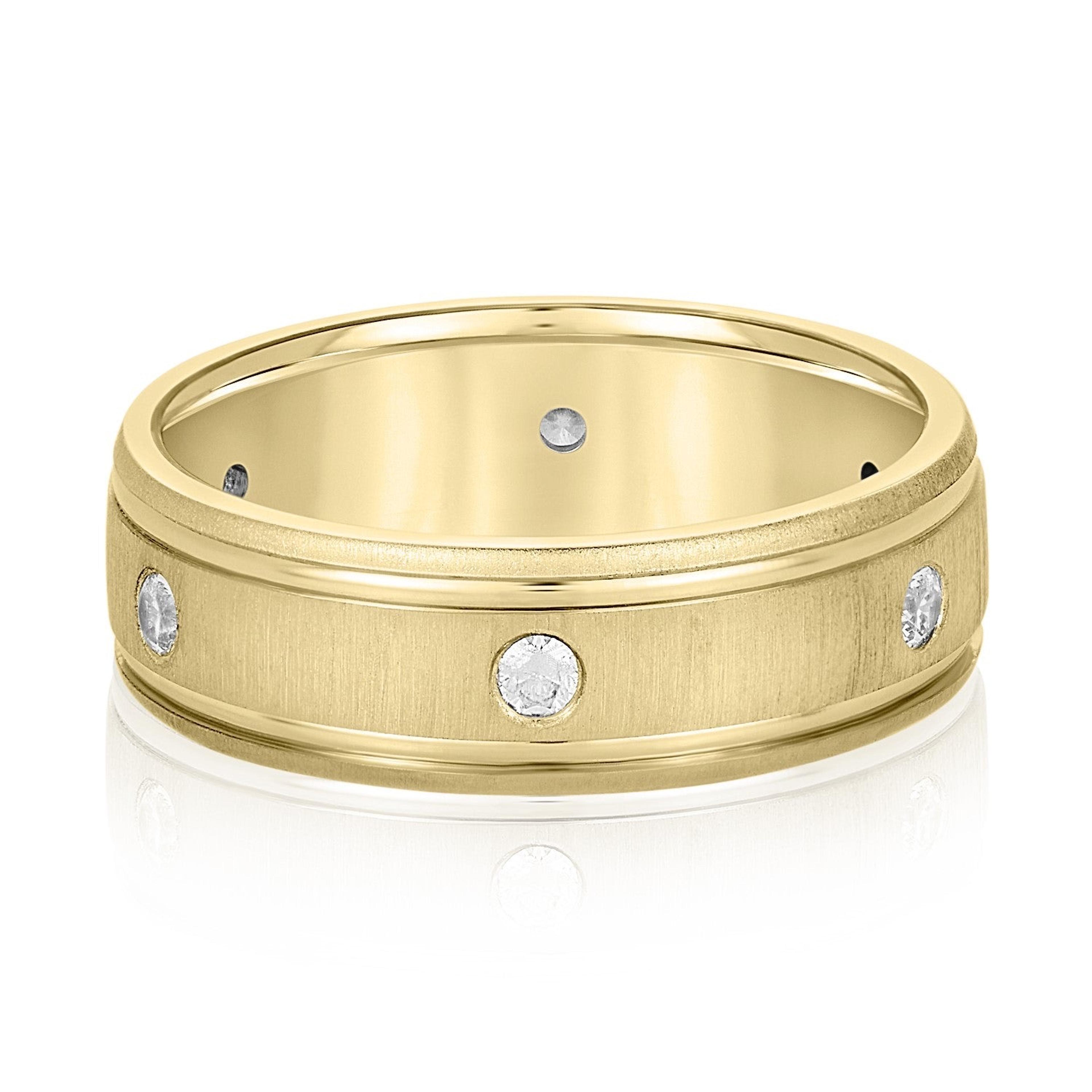 Bezel Set Diamond Men's Wedding Band