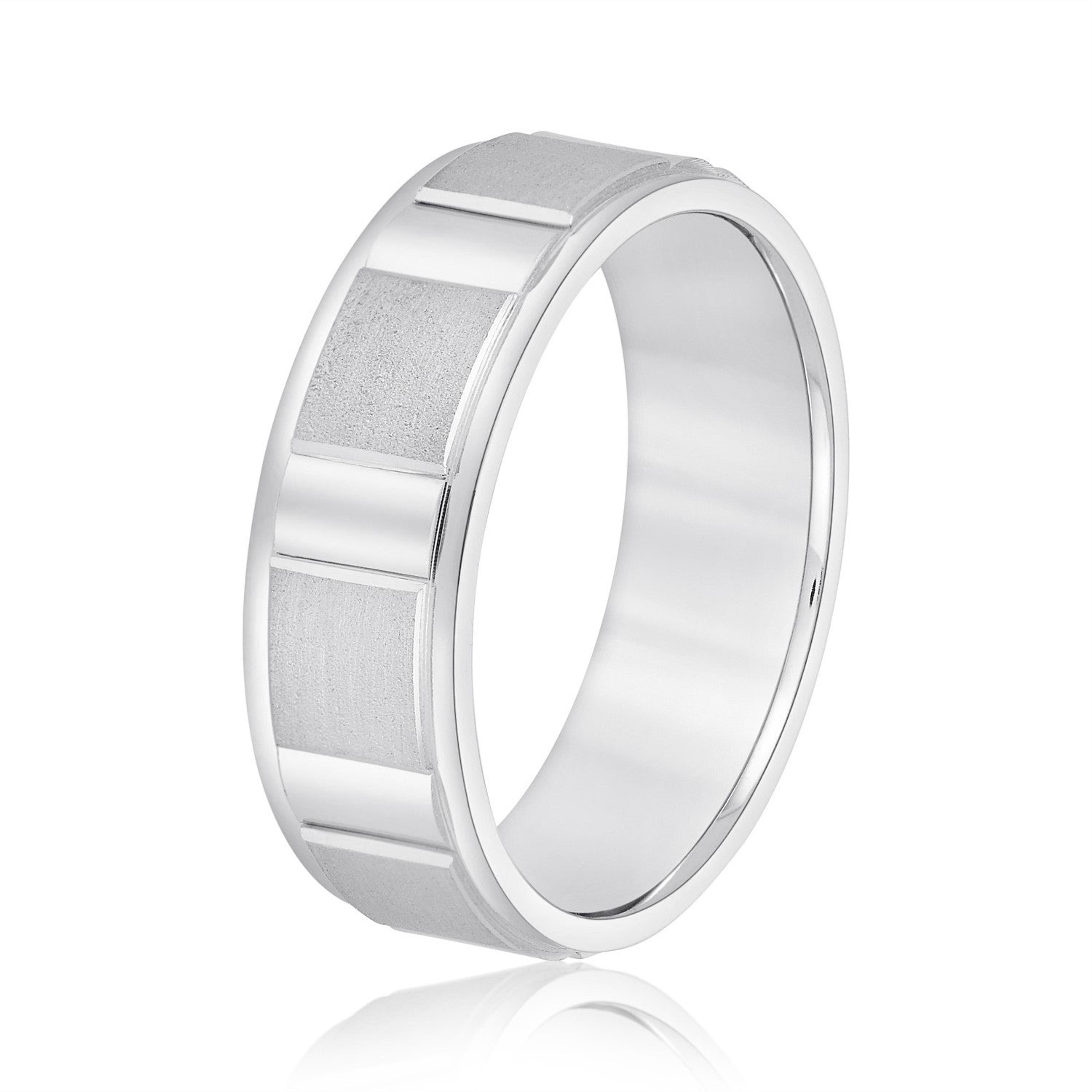 Men's Geometric Design Round Edge Band