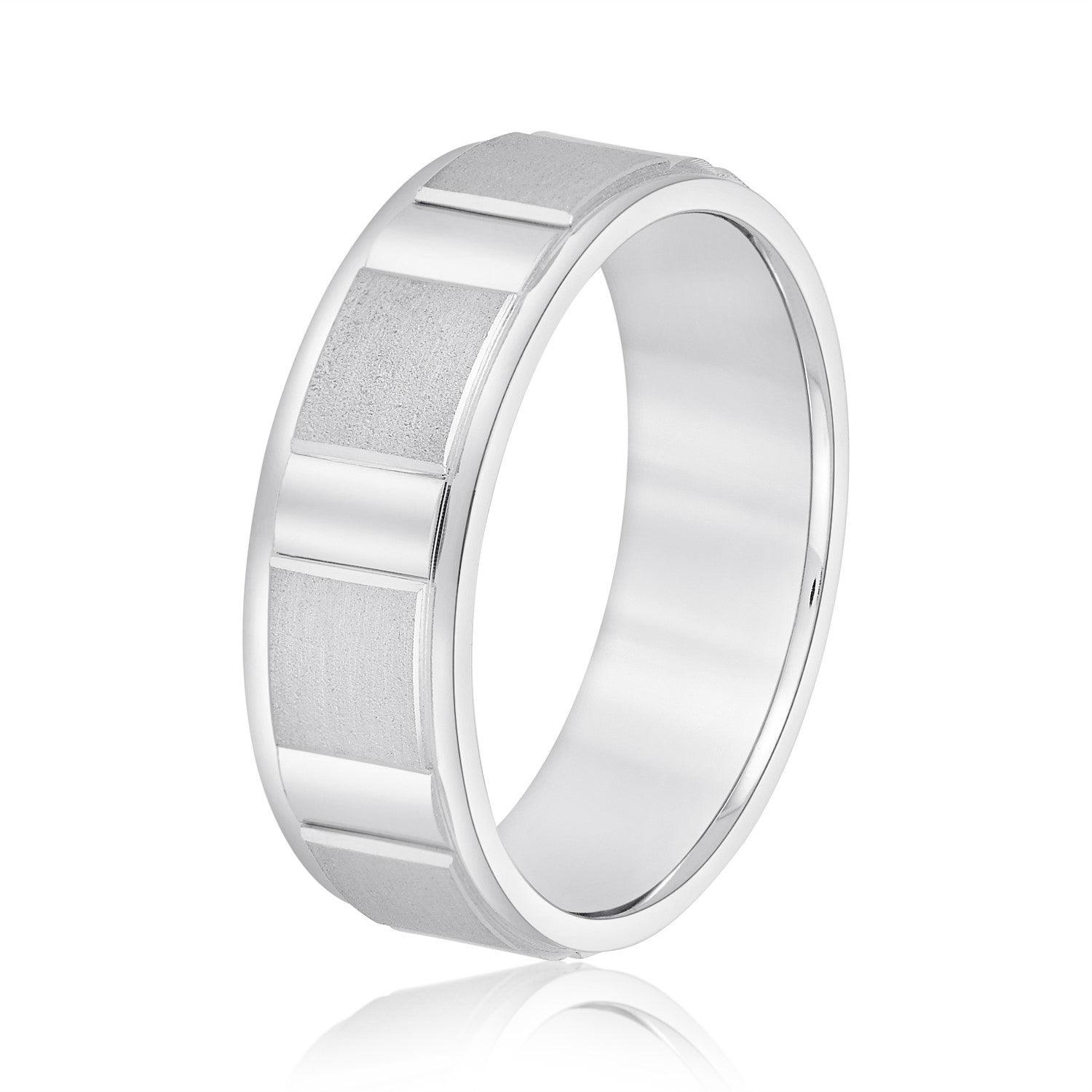 Men's Geometric Design Round Edge Band
