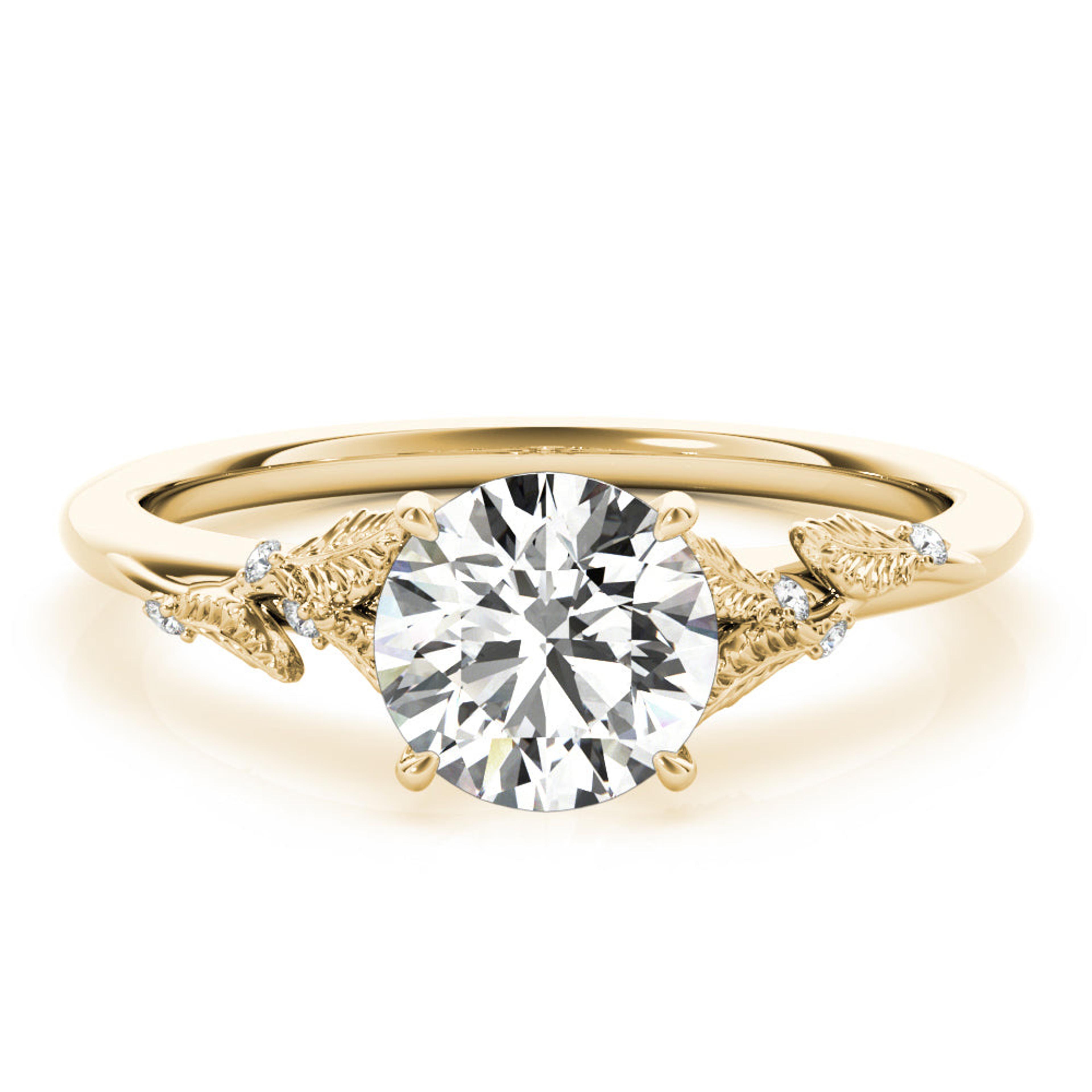 Laurel Round Lab Grown Diamond Solitaire Engagement Ring IGI Certified
