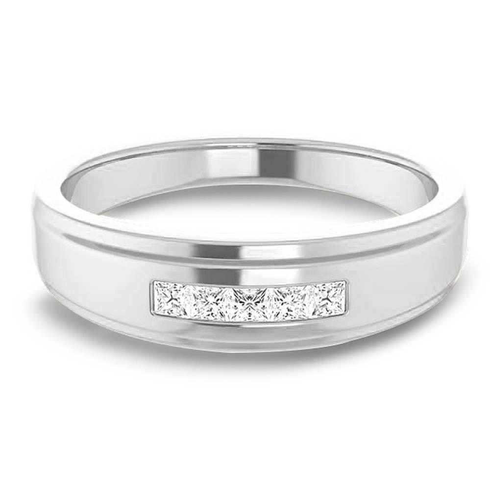 Five Stone Channel set Princess Diamond Men's Ring