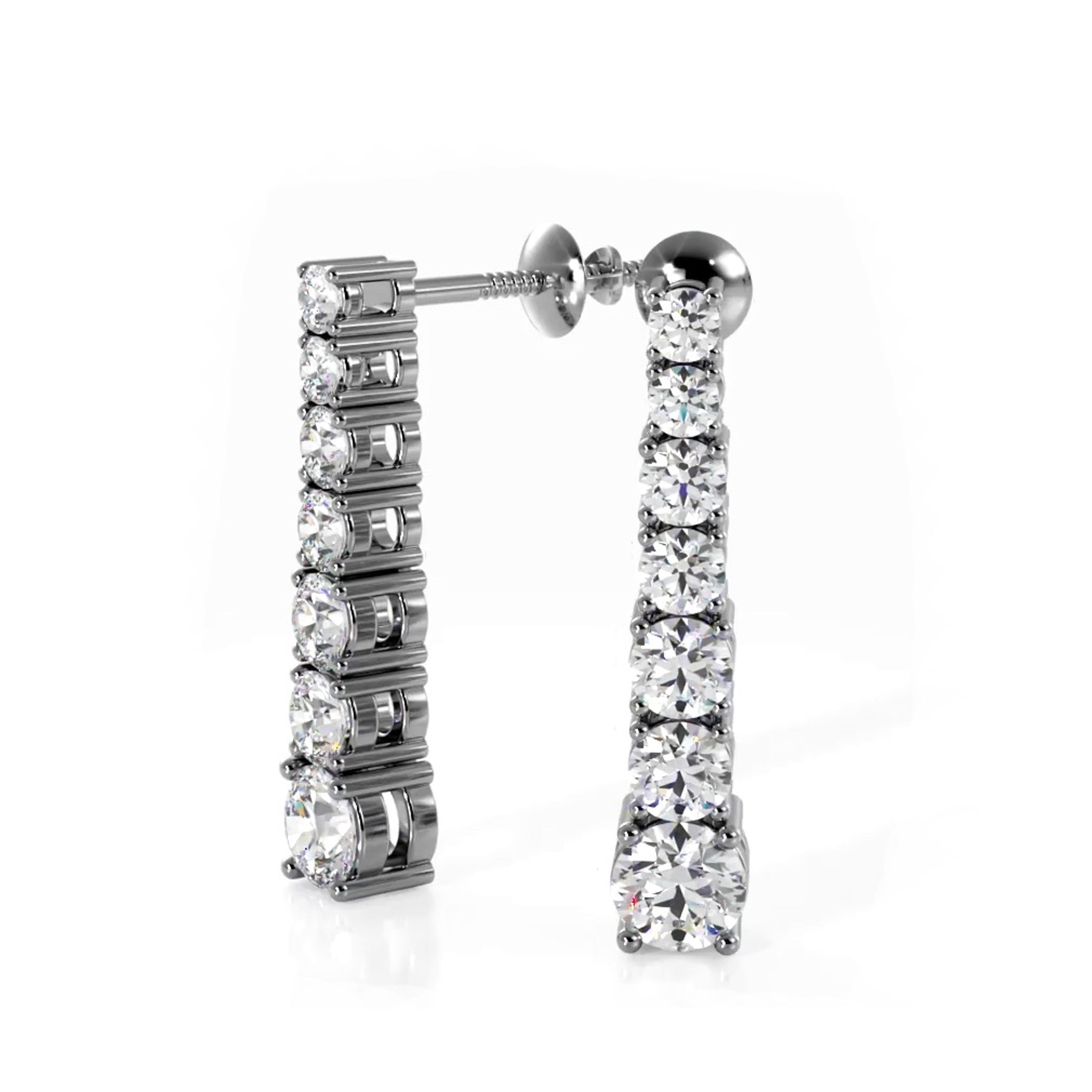 1.0 ctw. Round Diamond Cascade Drop Earrings