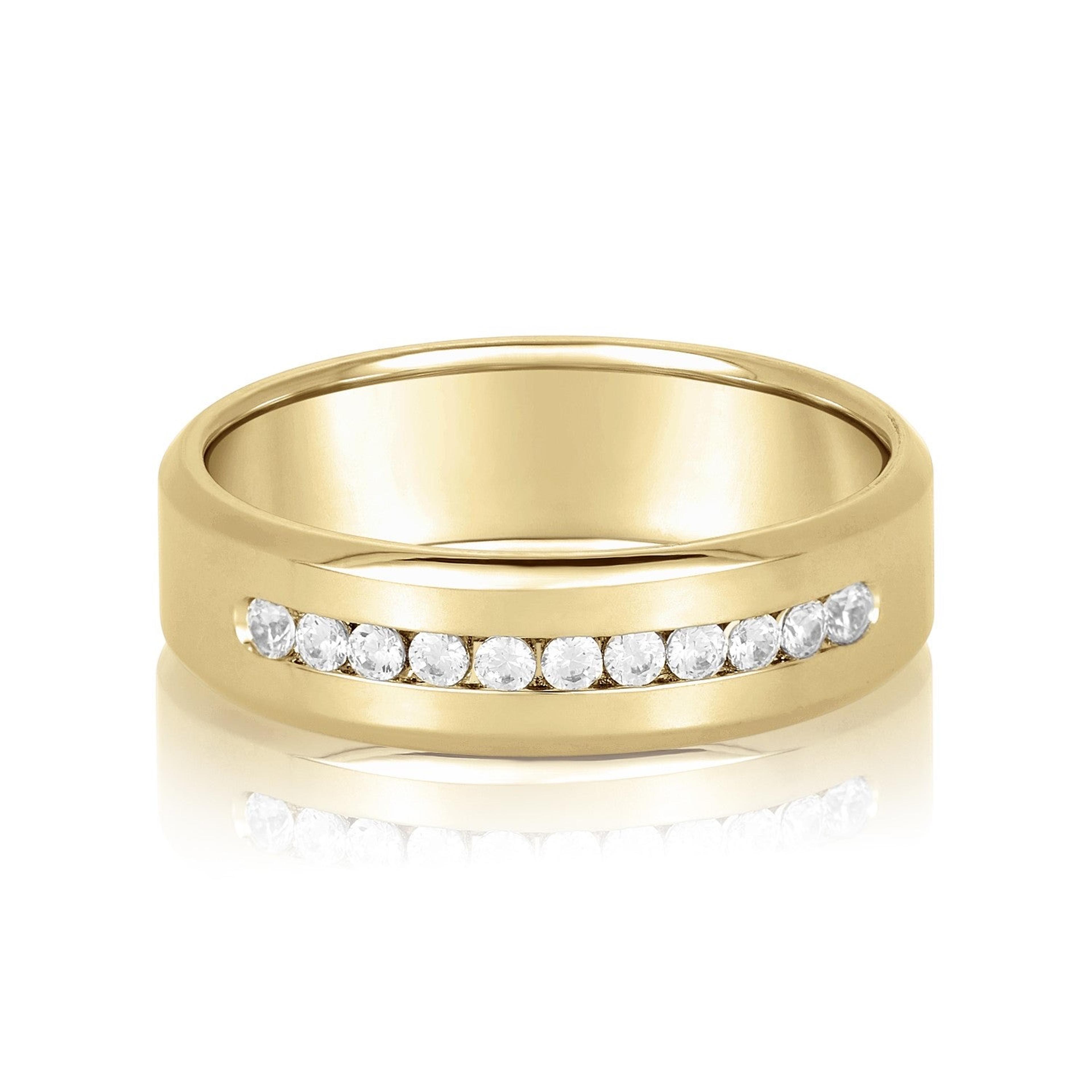 Channel Set Diamond Classic Men's Band