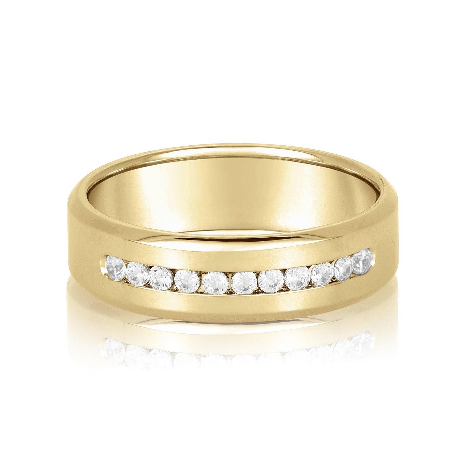 Channel Set Diamond Classic Men's Band