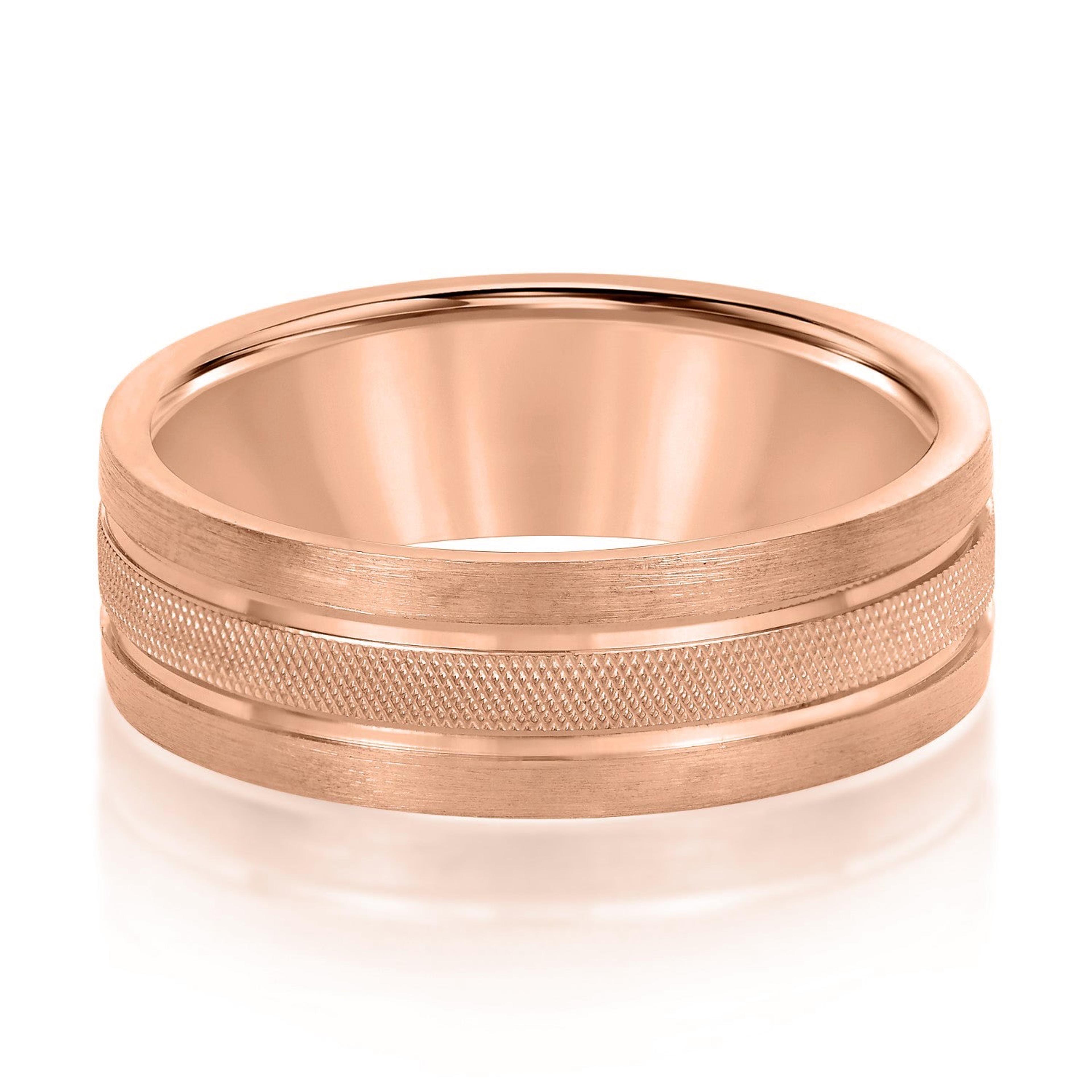 Double Row Comfort Fit Men's Wedding Band