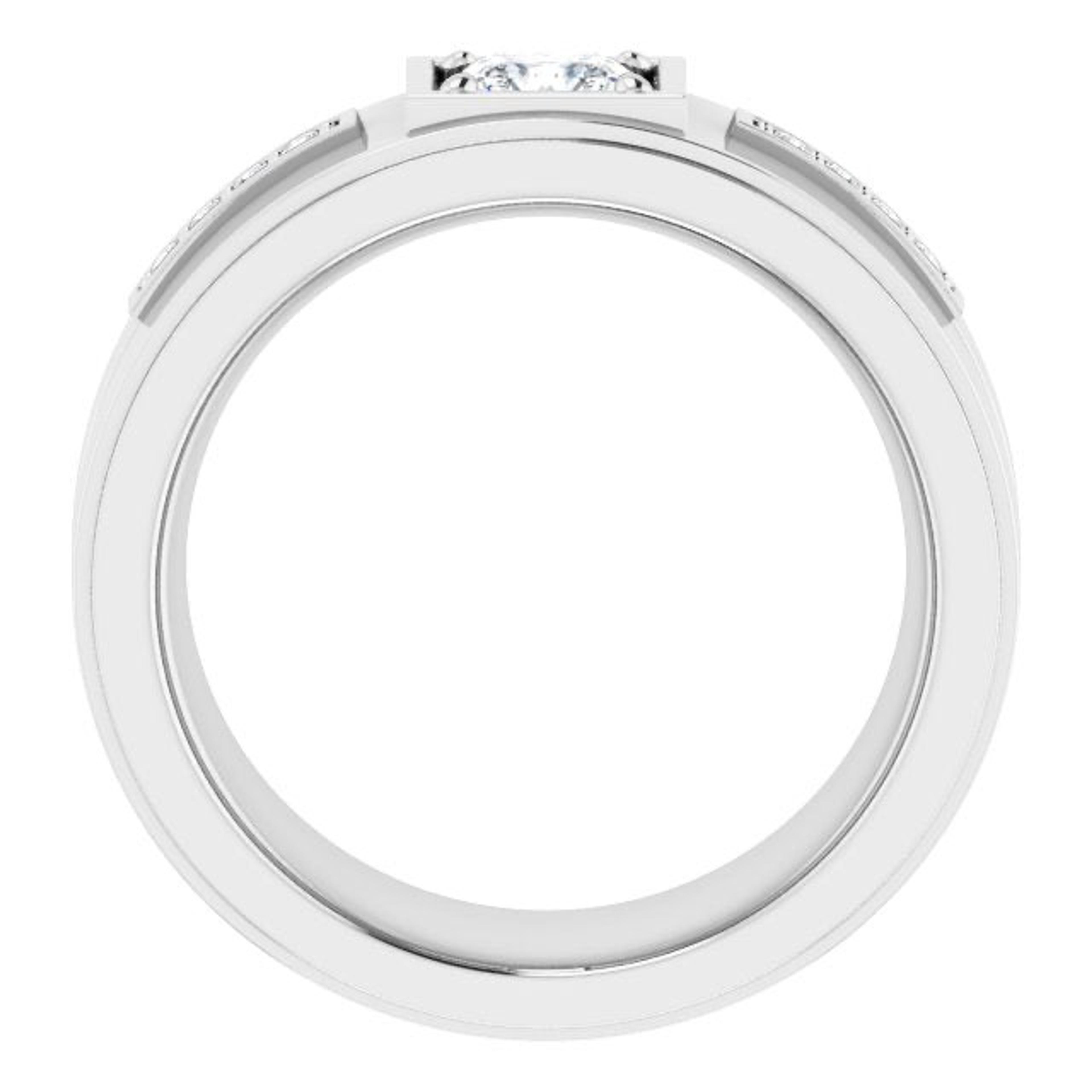 0.62 ctw Princess & Round Diamond Wide Men's Ring