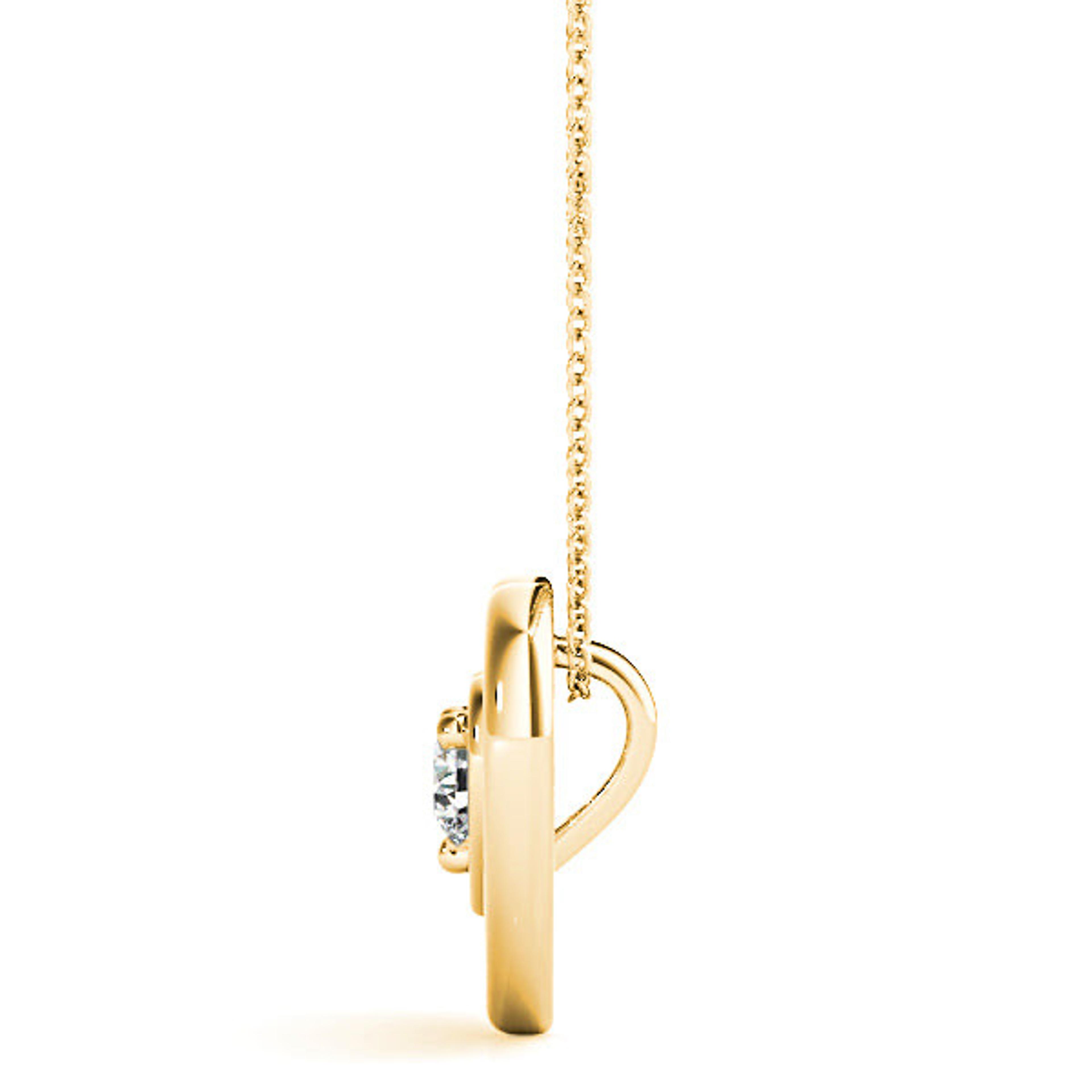 Double Hearth Framed Round Diamond Solitaire Necklace Pendant-VIRABYANI